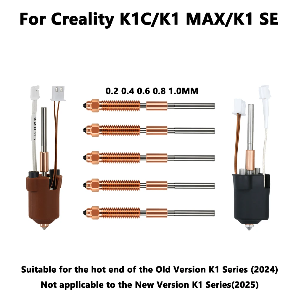 Для Creality K1C/k1 Max Hotend керамический нагревательный блок, комплект деталей для 3D-принтера, комплект сопел с быстрой заменой, устойчивость к разрыву тепла, Hotend
Для Creality K1C/k1 Max Hotend керамический нагревательный блок, комплект деталей для 3D-принтера, комплект сопел с быстрой заменой, устойчивость к разрыву тепла, Hotend