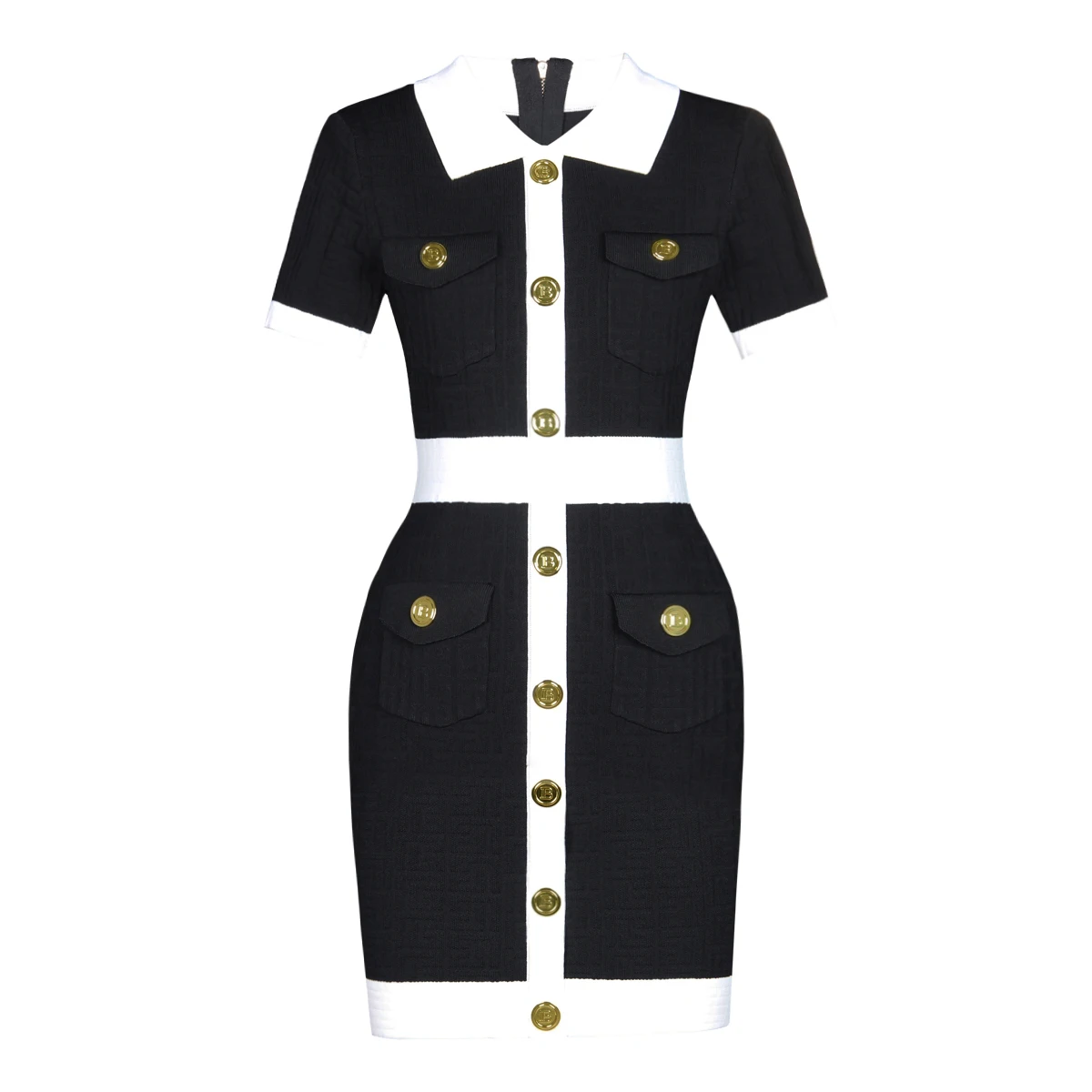 Summer New Fashionable Style Commuter Collar Wanzi Pattern Slimming Button Women's Short Sleeve Knitted Zipper Short Dress
Summer New Fashionable Style Commuter Collar Wanzi Pattern Slimming Button Women's Short Sleeve Knitted Zipper Short Dress