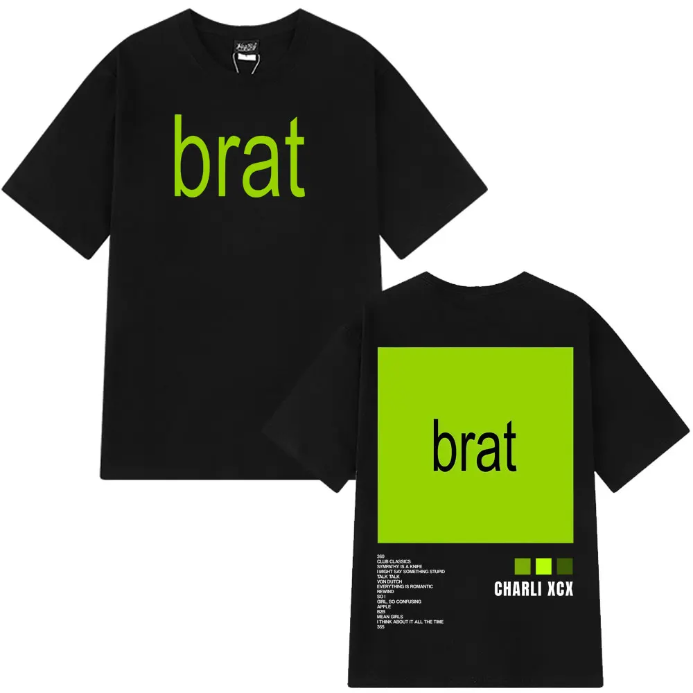 Charli XCX Brat Double-sided Print Tees Men Women Fashion T Shirt Short Sleeves High Quality Vintage Cotton Y2k Clothes T Shirts
Charli XCX Brat Double-sided Print Tees Men Women Fashion T Shirt Short Sleeves High Quality Vintage Cotton Y2k Clothes T Shirts