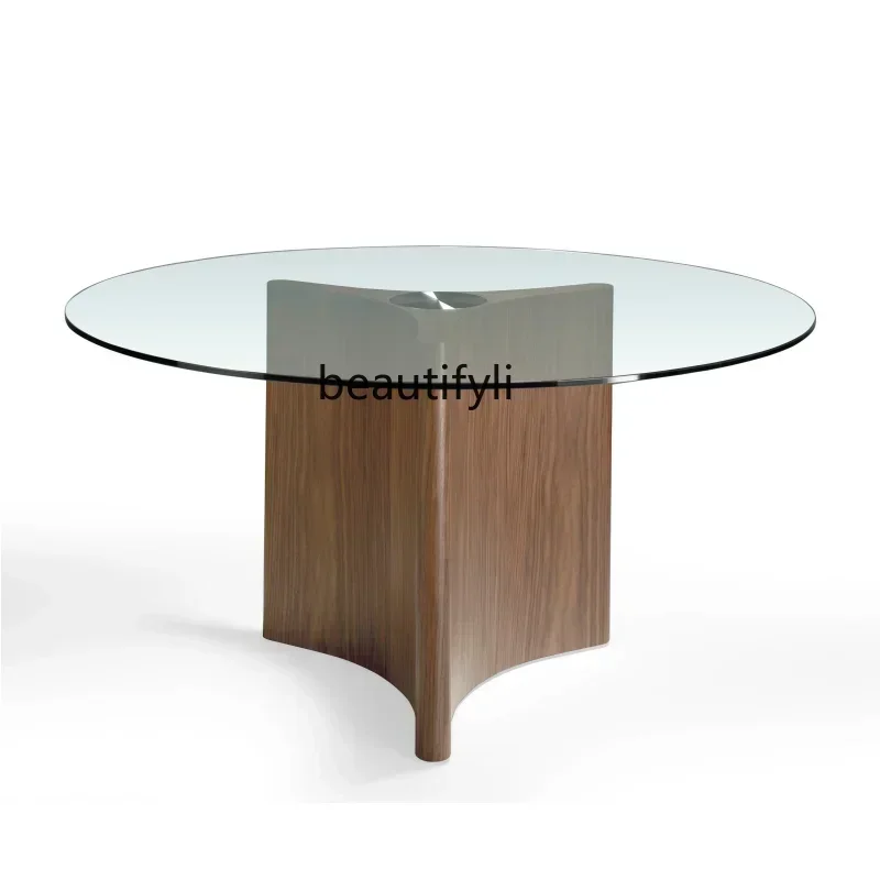 FG40Italian Creative Black Walnut Round Glass, Dining Table, Simple Tea Table
FG40Italian Creative Black Walnut Round Glass, Dining Table, Simple Tea Table