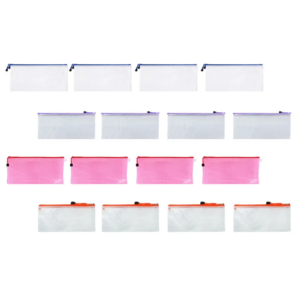 16Pcs File Bags Portable Transparent Mesh Organizer Document Holder Office Storage Zipper Pouch 24x11.5cm
16Pcs File Bags Portable Transparent Mesh Organizer Document Holder Office Storage Zipper Pouch 24x11.5cm