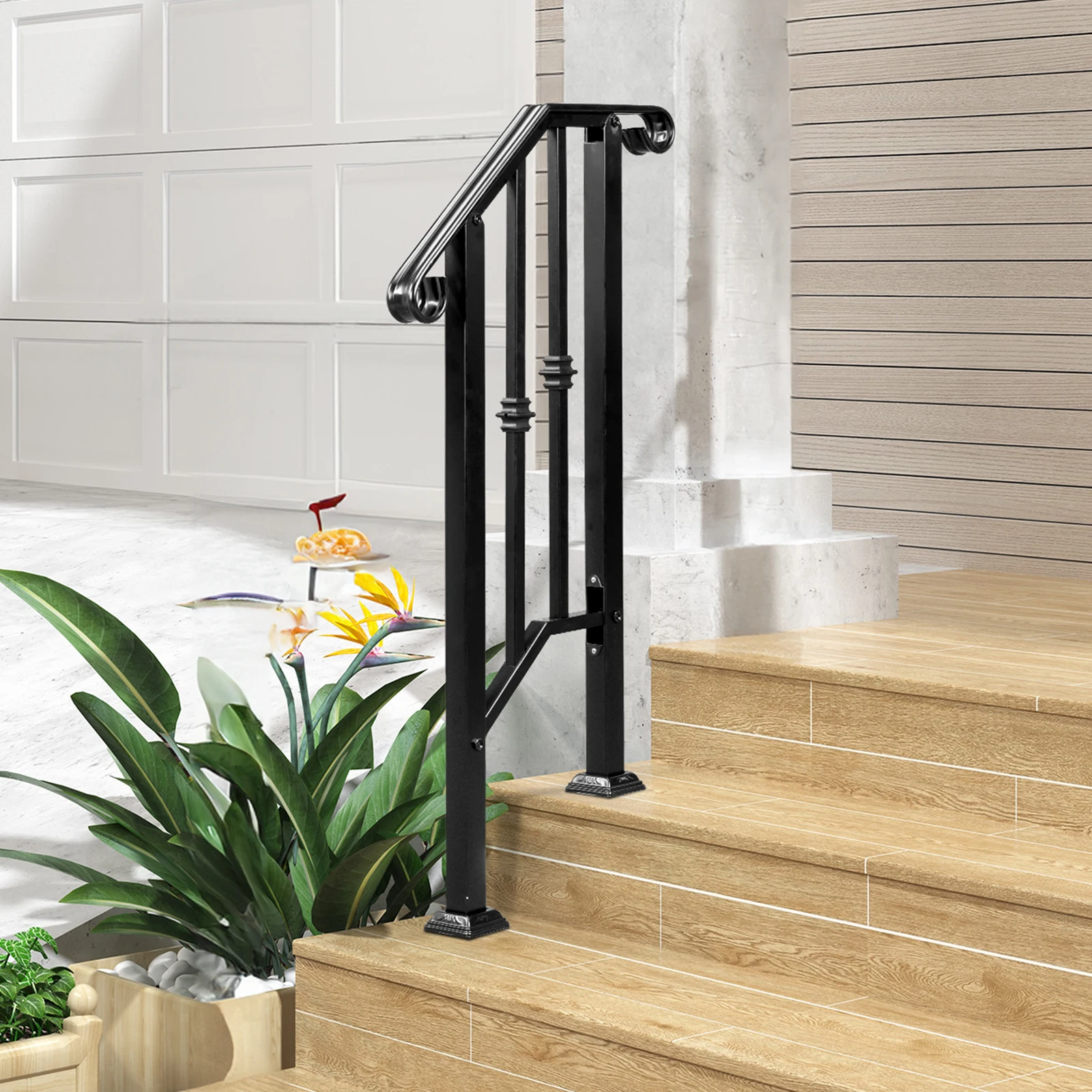 Matte Black Outdoor 1st Tier Iron Handrail, rustproof durability and easy to clean, for gardens, residential buildings, hotels
Matte Black Outdoor 1st Tier Iron Handrail, rustproof durability and easy to clean, for gardens, residential buildings, hotels
