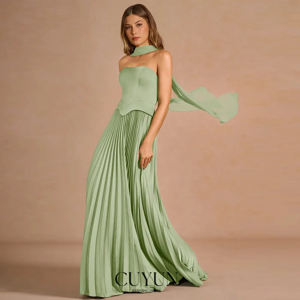 CUYUN Elegant Evening Dresses Women Strapless A Line Pleated Prom Gown Customized Women Party Dresses 2025
CUYUN Elegant Evening Dresses Women Strapless A Line Pleated Prom Gown Customized Women Party Dresses 2025