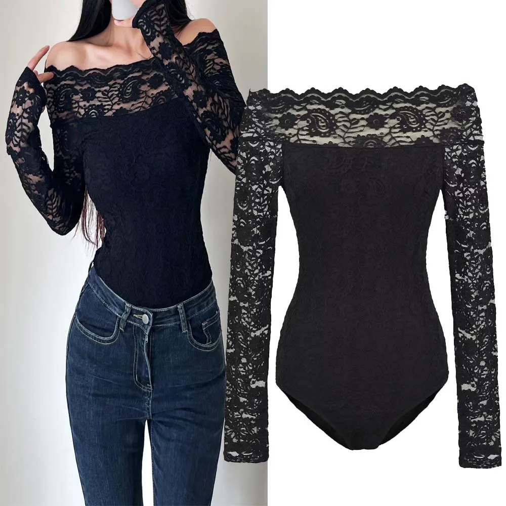 Sexy Lace Long Sve One-Piece Suit H2649 Women's Faionable oulder Baring Top Commute Sle High Waist ort Pants Polye...
Sexy Lace Long Sve One-Piece Suit H2649 Women's Faionable oulder Baring Top Commute Sle High Waist ort Pants Polye...