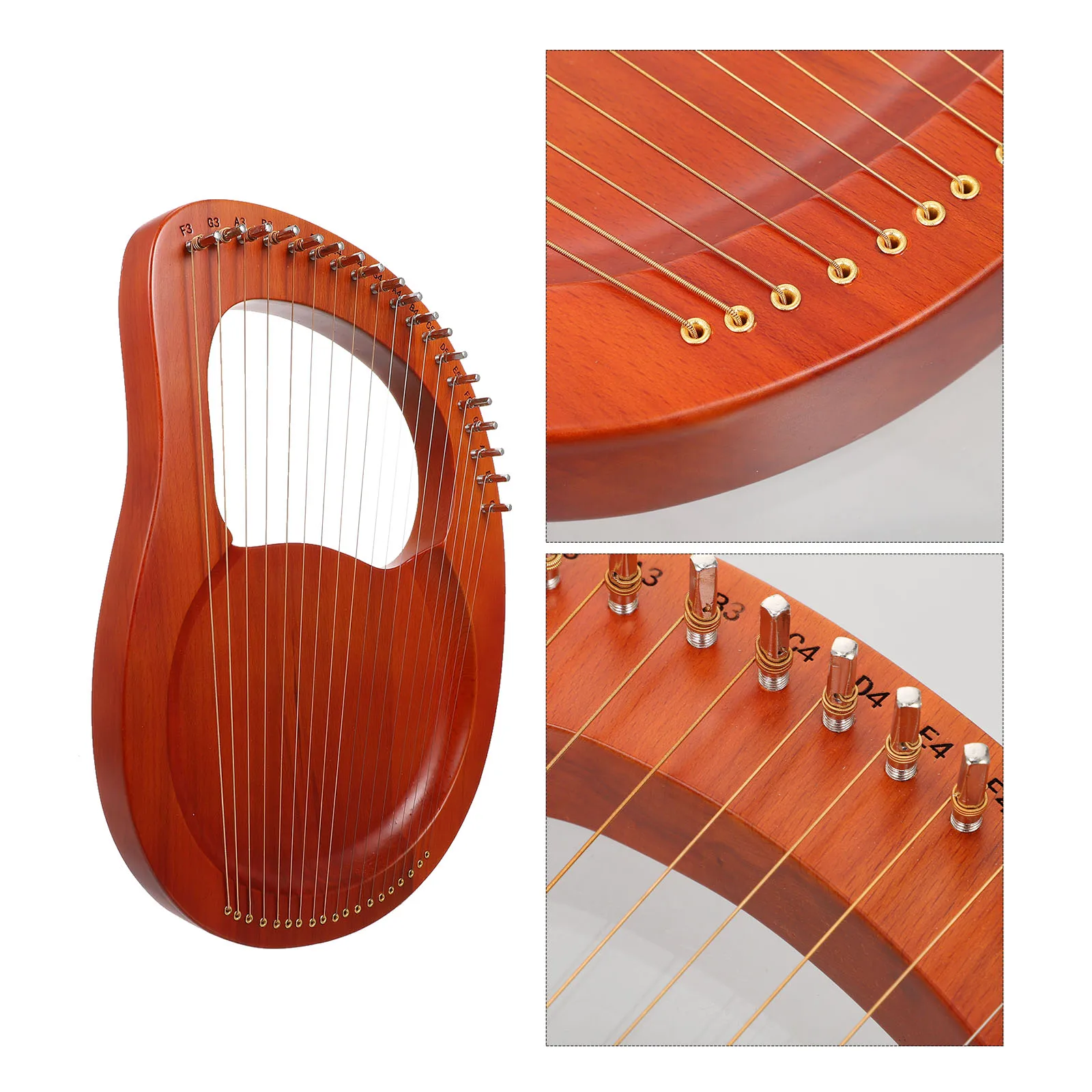 Portable Lyra Beginner Instrument Wooden Harp with Tuning Wrench Riel Lyre Handheld
Portable Lyra Beginner Instrument Wooden Harp with Tuning Wrench Riel Lyre Handheld