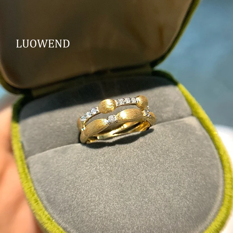 LUOWEND 100% 18K Yellow Gold Rings Fashion Elegant Style Real Natural Diamond Engagement Ring for Women High Wedding Jewelry
LUOWEND 100% 18K Yellow Gold Rings Fashion Elegant Style Real Natural Diamond Engagement Ring for Women High Wedding Jewelry