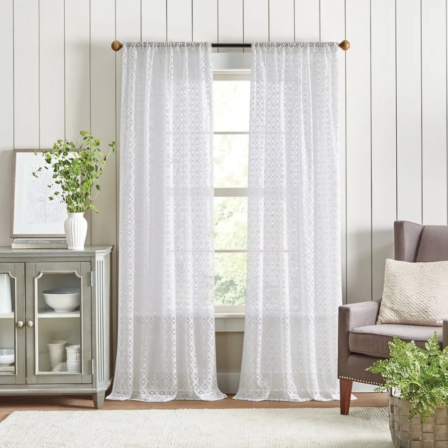 Canterbury Lace Curtain Panel Pair White Pole Top Sheer Indoor Adult 2 Piece Set 50" x 84"
Canterbury Lace Curtain Panel Pair White Pole Top Sheer Indoor Adult 2 Piece Set 50" x 84"
