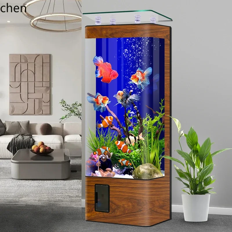 YG-12 new vertical fish tank living room against the wall small and medium gold r free high definition glass ecological aquarium
YG-12 new vertical fish tank living room against the wall small and medium gold r free high definition glass ecological aquarium