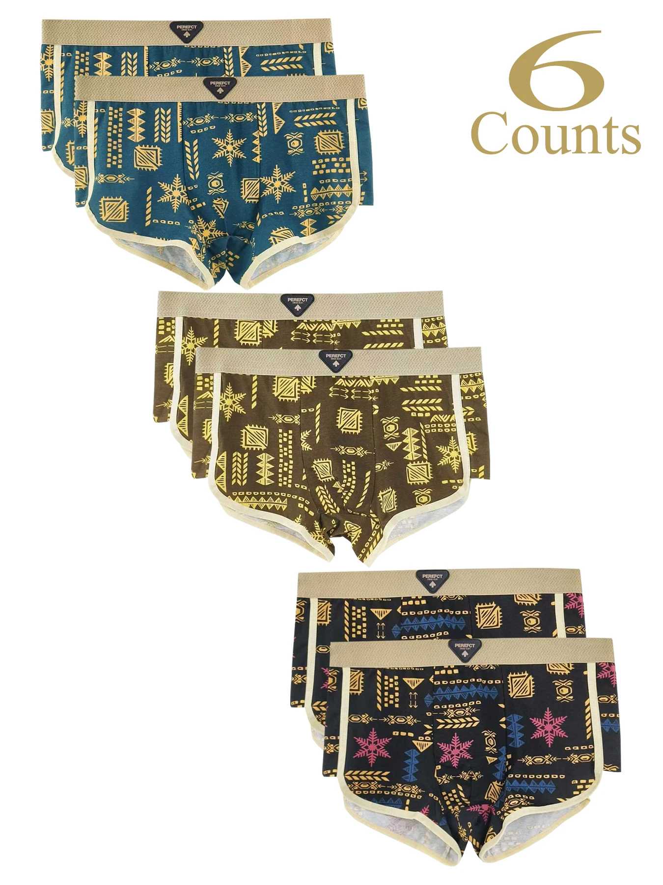 6PCS Four-Season printed men's underwear: A multi-element combination of comfortable and breathable men's briefs
6PCS Four-Season printed men's underwear: A multi-element combination of comfortable and breathable men's briefs