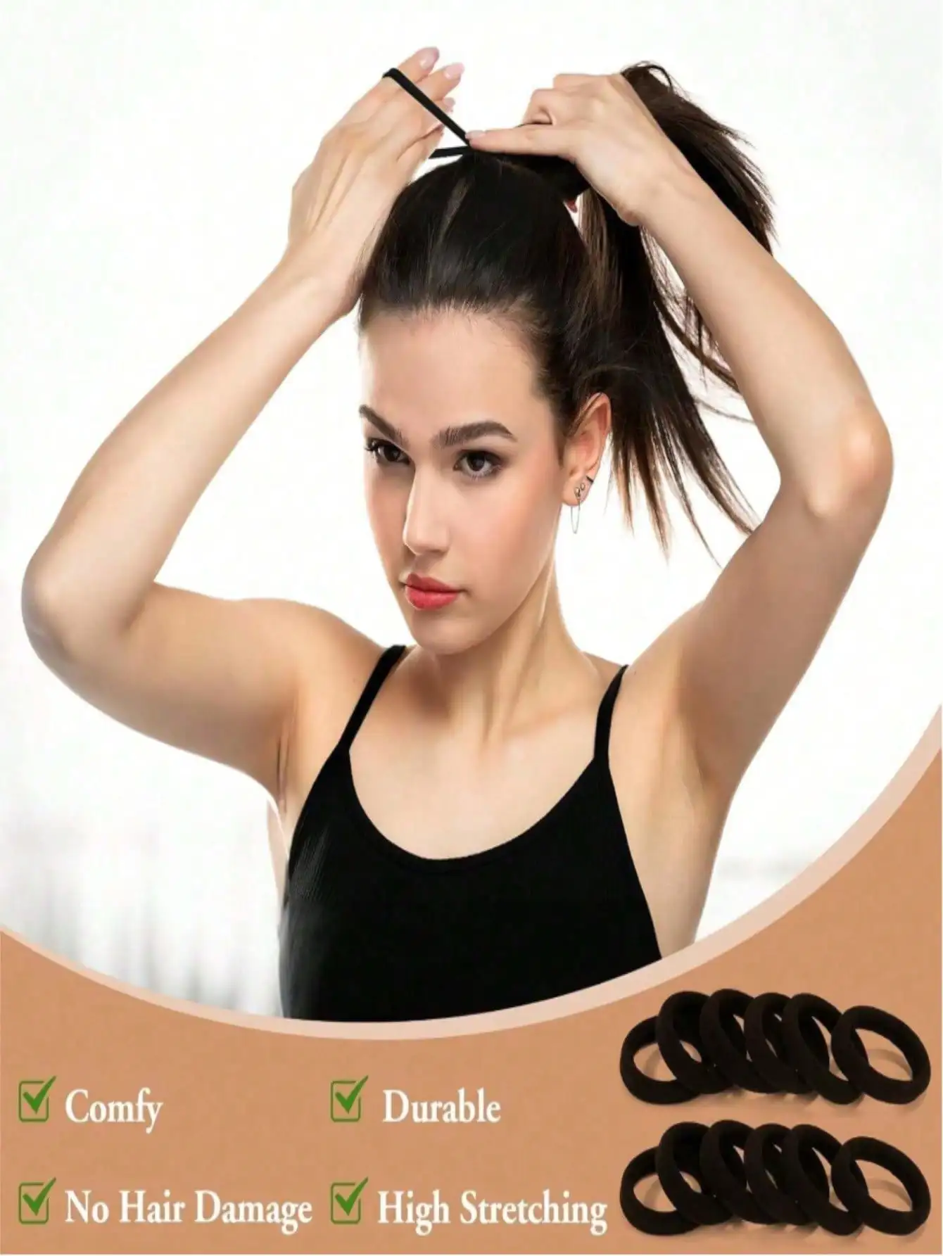 Bulk 100Pcs Large Black Seamless Hair Elastics Stretchy Non‑Damaging Rubber Bands Ponytail Holders For Women Girls Thick Curly Hair Gifts Daily Hair Accessories
Bulk 100Pcs Large Black Seamless Hair Elastics Stretchy Non‑Damaging Rubber Bands Ponytail Holders For Women Girls Thick Curly Hair Gifts Daily Hair Accessories