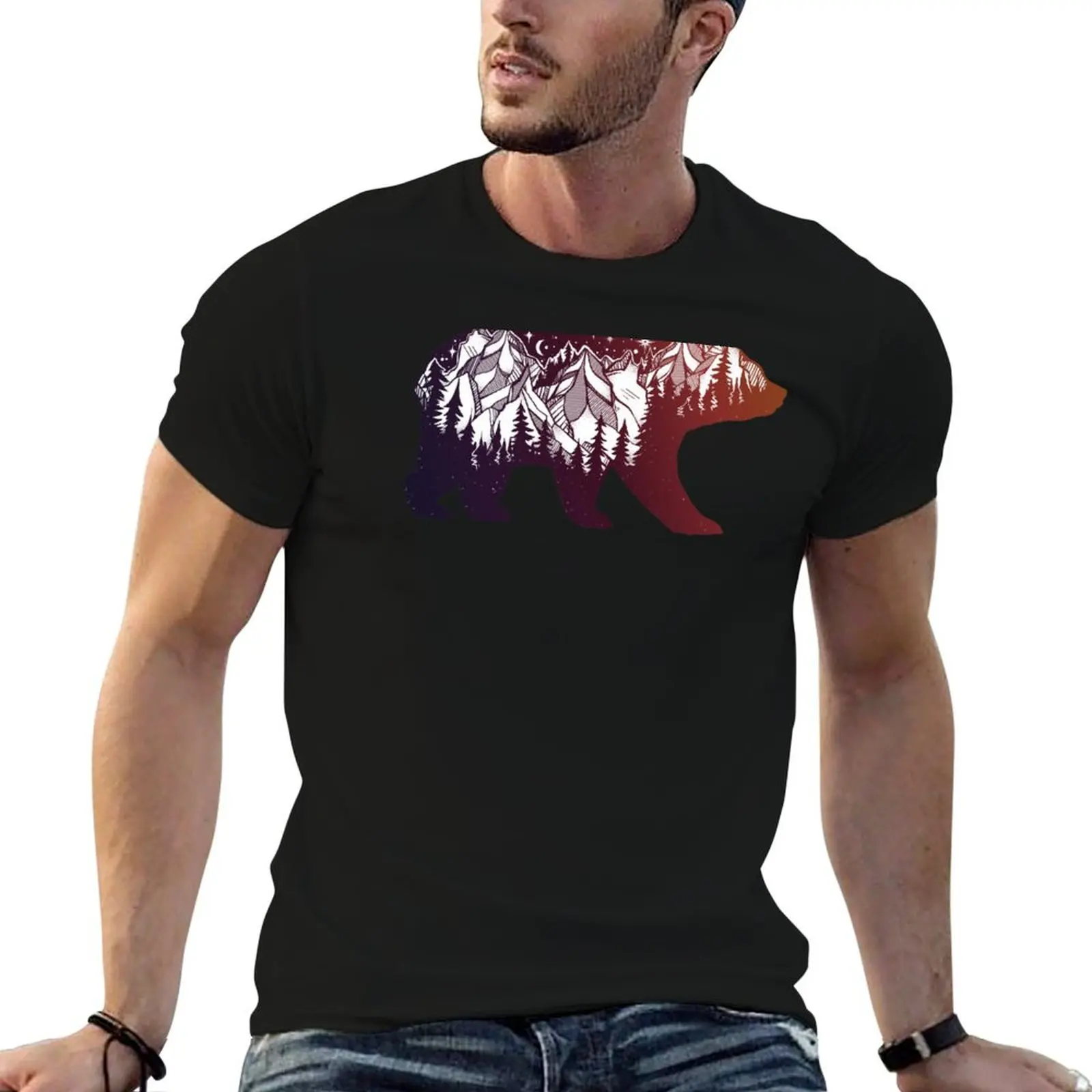 California Bear with Mountains Landscape T-Shirt blacks Man t-shirt slim fit t shirts for men
California Bear with Mountains Landscape T-Shirt blacks Man t-shirt slim fit t shirts for men