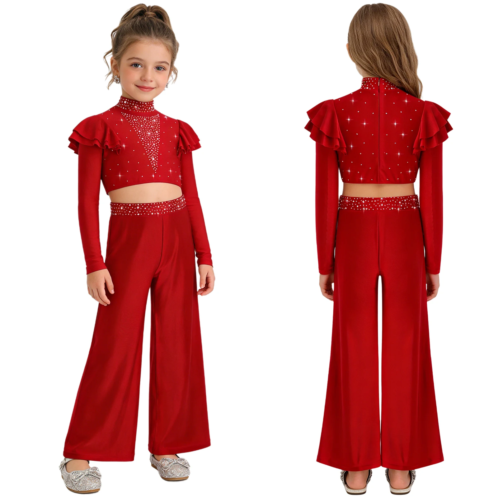 Kids Girls Velvet Jazz Dancewear Lyrical Two-piece Lyrical Dance Performance Hip Hop Costume Crop Top with Wide Leg Pants Party
Kids Girls Velvet Jazz Dancewear Lyrical Two-piece Lyrical Dance Performance Hip Hop Costume Crop Top with Wide Leg Pants Party