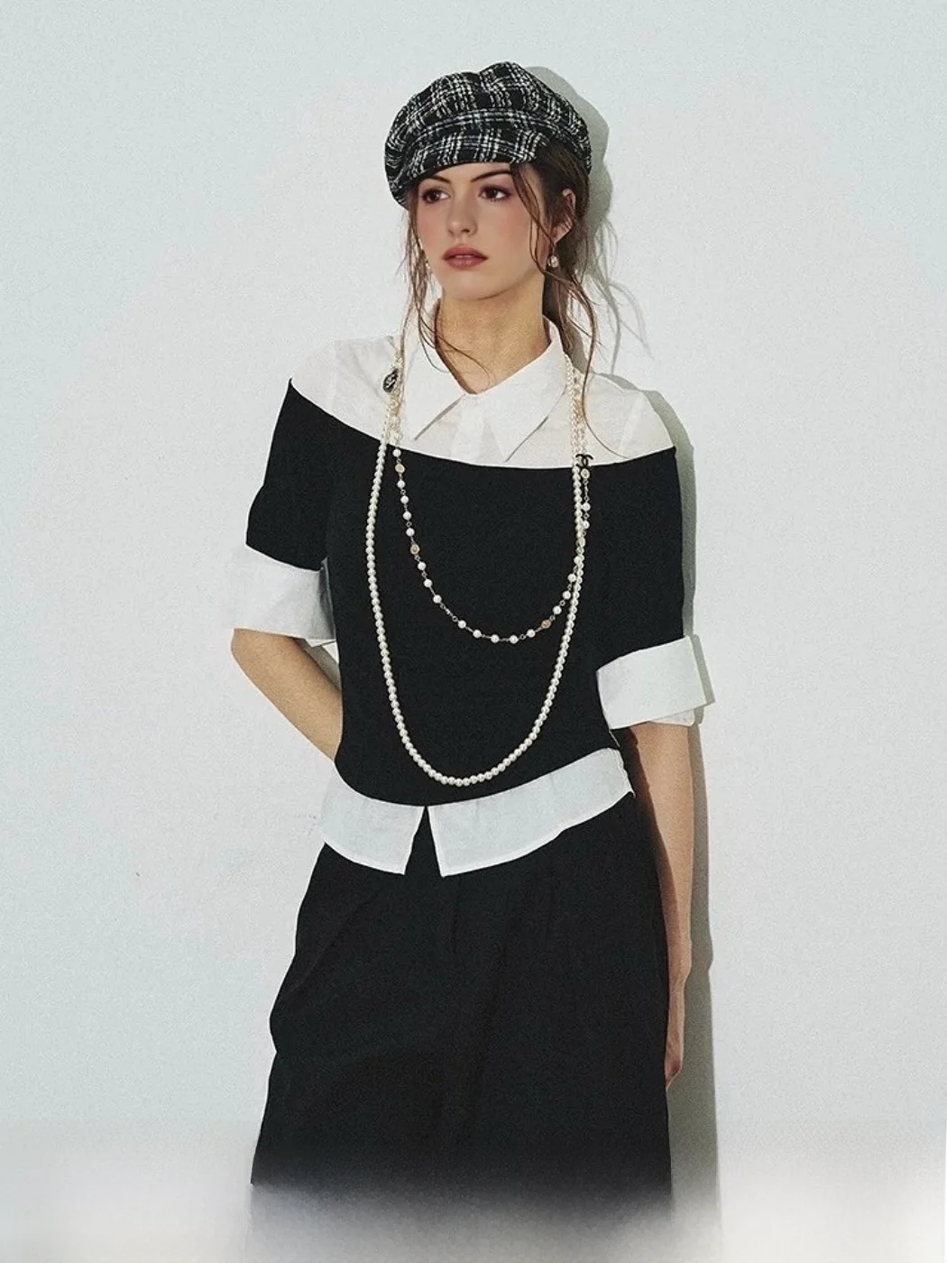 MOXI Princ Plaid Classic Revival Knitted irt Movie Preppy Sle Fake Two-Piece Knitwear French Sle Long Sve irt
MOXI Princ Plaid Classic Revival Knitted irt Movie Preppy Sle Fake Two-Piece Knitwear French Sle Long Sve irt