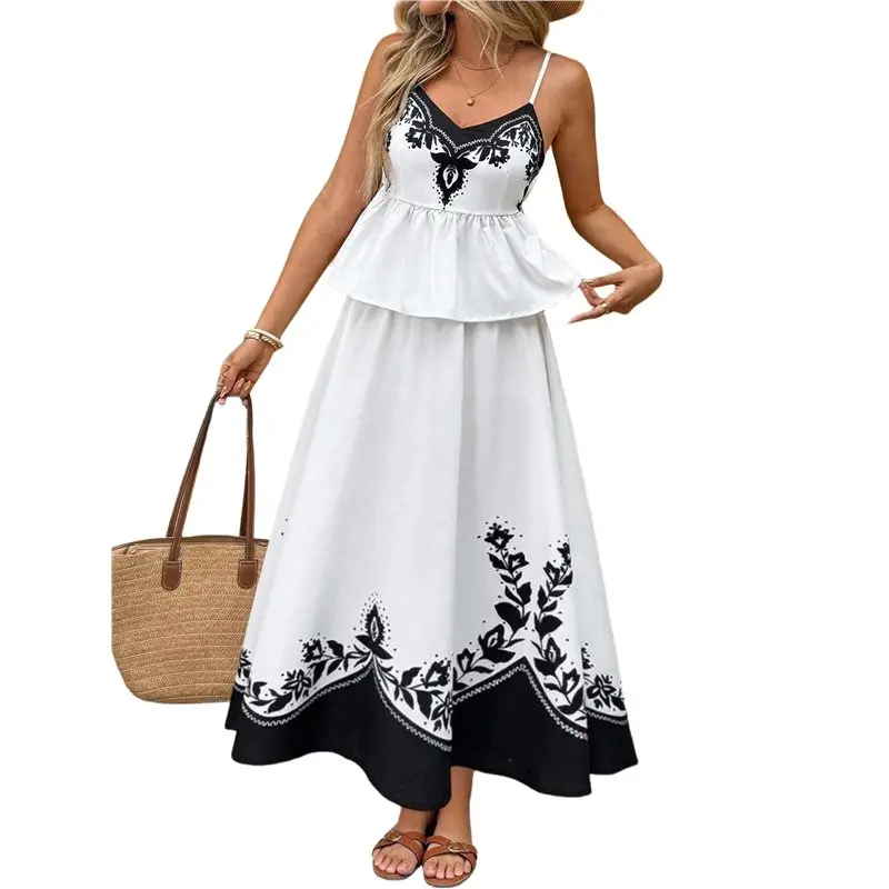 CYL-Women's 2 Piece Outfits Print Beach Outfits Crop Top And Maxi Skirt Sets Vacation Resort Wear
CYL-Women's 2 Piece Outfits Print Beach Outfits Crop Top And Maxi Skirt Sets Vacation Resort Wear