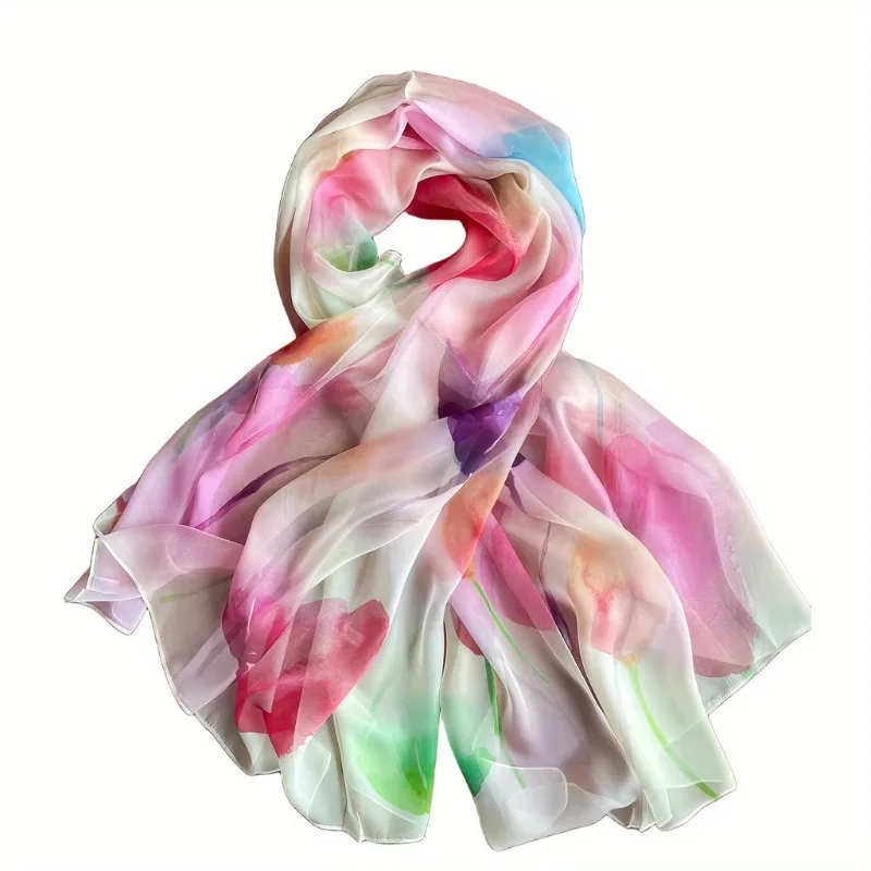 Lightweight 100% Mulberry Silk Chiffon Scarf for Women Oblong Shawl Neck Scarf Beach Wrap Headscarf Gift Pack Multicolor Floral
Lightweight 100% Mulberry Silk Chiffon Scarf for Women Oblong Shawl Neck Scarf Beach Wrap Headscarf Gift Pack Multicolor Floral