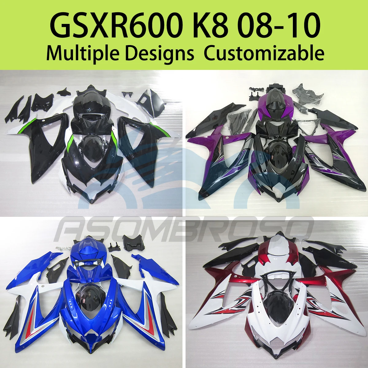 100% Fit Fairing Kit for SUZUKI GSXR600 GSXR750 K8 2008 2009 2010 Motorcycle Fairings ABS InjectionGSXR 600 750 08 09 10
100% Fit Fairing Kit for SUZUKI GSXR600 GSXR750 K8 2008 2009 2010 Motorcycle Fairings ABS InjectionGSXR 600 750 08 09 10
