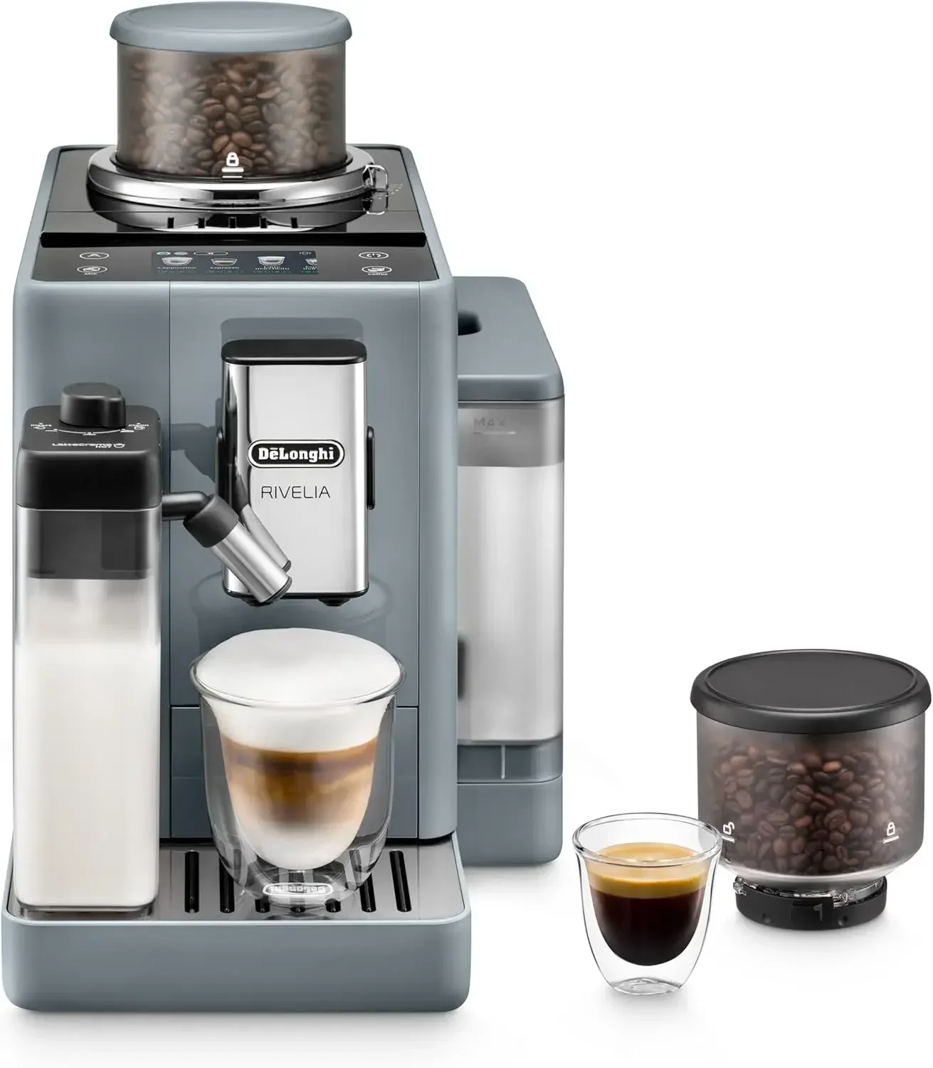 Rivelia Automatic Espresso Machine, Grinder & Frother, Easy Bean Switching, Pebble Gray
Rivelia Automatic Espresso Machine, Grinder & Frother, Easy Bean Switching, Pebble Gray