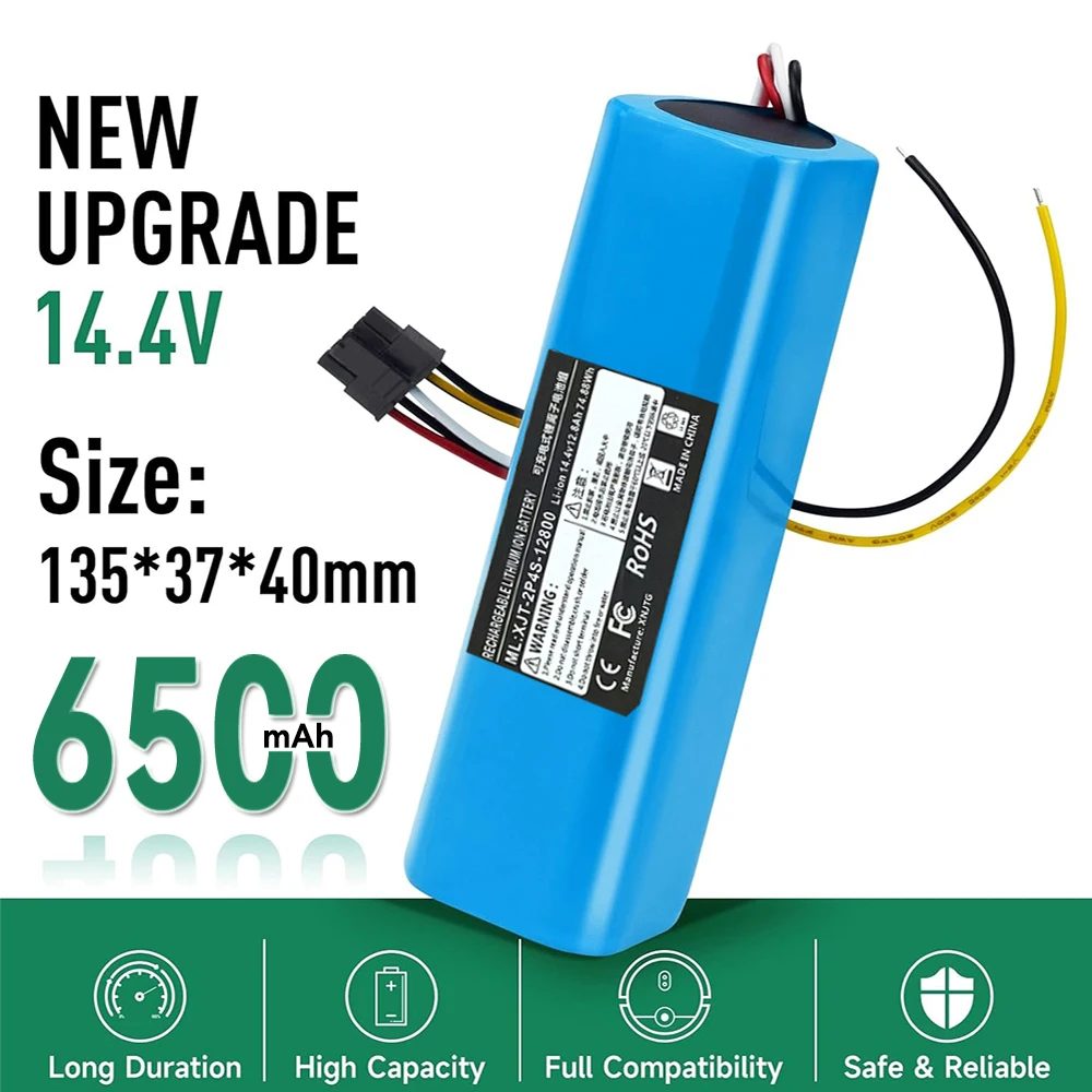 14.4V 12800mAh lithium battery for CECOTEC CONGA 4090 4490 4590 4690 robot vacuum cleaner replacement battery 4S2P battery pack
14.4V 12800mAh lithium battery for CECOTEC CONGA 4090 4490 4590 4690 robot vacuum cleaner replacement battery 4S2P battery pack
