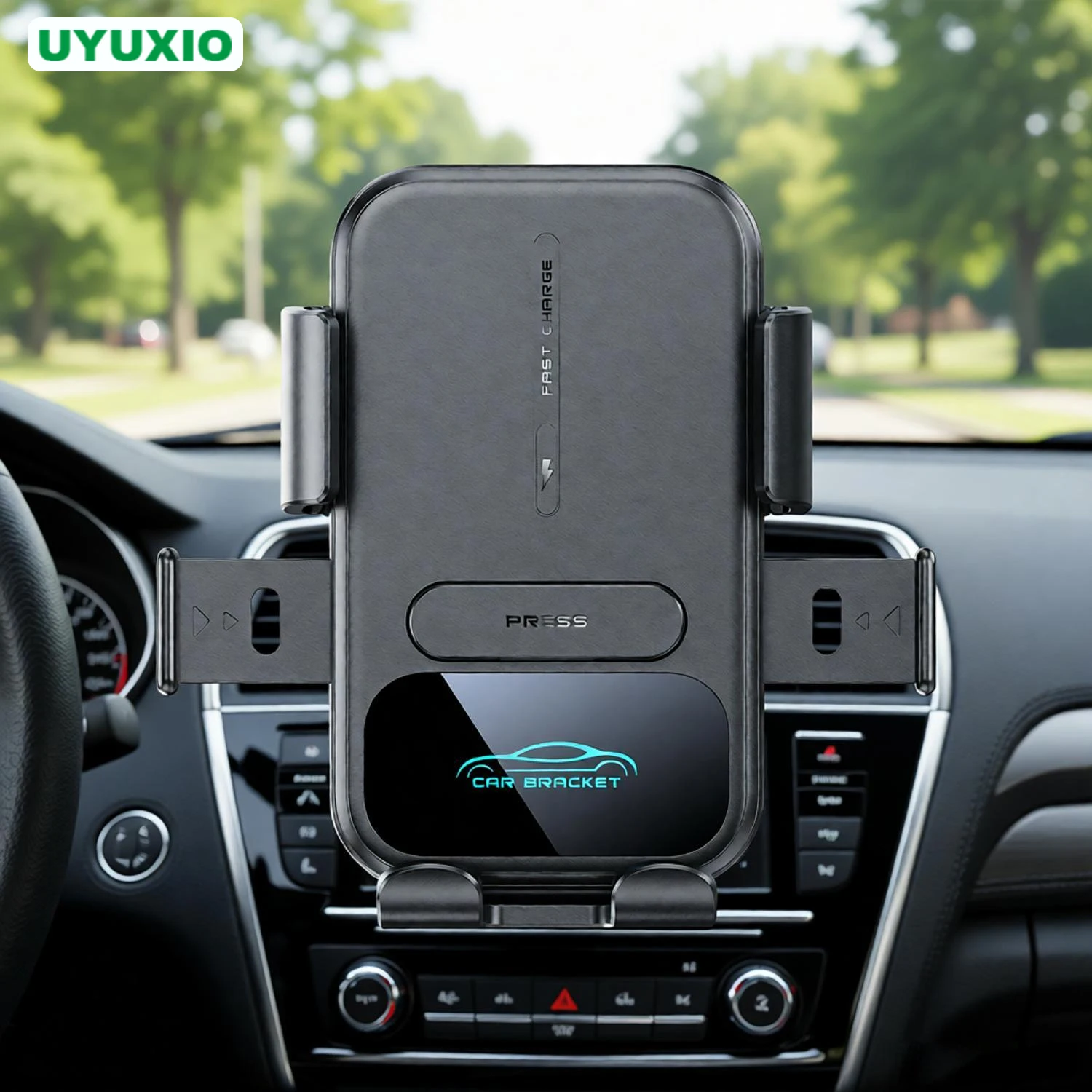 UYUXIO Manual Clamp Wireless Car Charger 15W Fast Charging Air Vent Car Phone Holder for Samsung iPhone 17 16 15 14 Pro Max
UYUXIO Manual Clamp Wireless Car Charger 15W Fast Charging Air Vent Car Phone Holder for Samsung iPhone 17 16 15 14 Pro Max