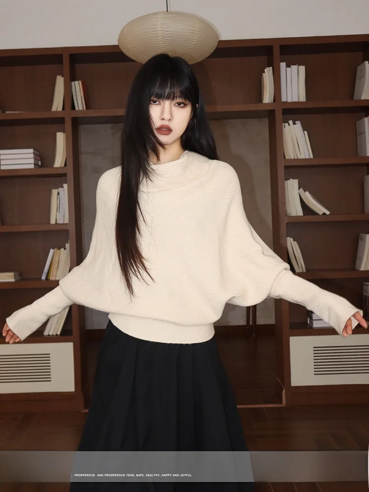 Женский свободный вязаный свитер Thiened с высоким воротником в стиле ретро, осенне-зимняя внутренняя одежда, Batwing Sve ort Sle
Женский свободный вязаный свитер Thiened с высоким воротником в стиле ретро, осенне-зимняя внутренняя одежда, Batwing Sve ort Sle