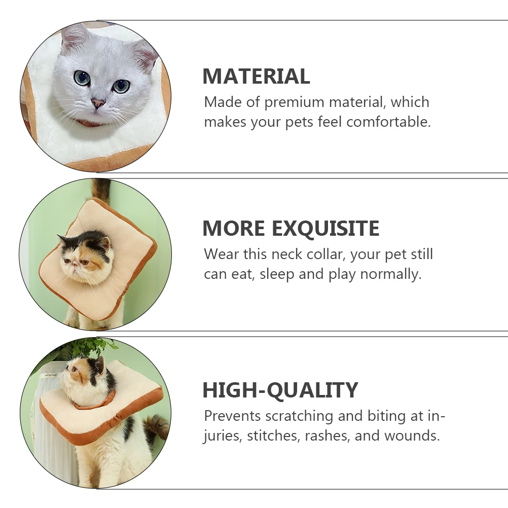 1Pcs Cat Recovery Collar Soft Bread Shape Anti Licking Protective Neck Cone Pet Cat Collar Comfortable Kitten Healing 
1Pcs Cat Recovery Collar Soft Bread Shape Anti Licking Protective Neck Cone Pet Cat Collar Comfortable Kitten Healing