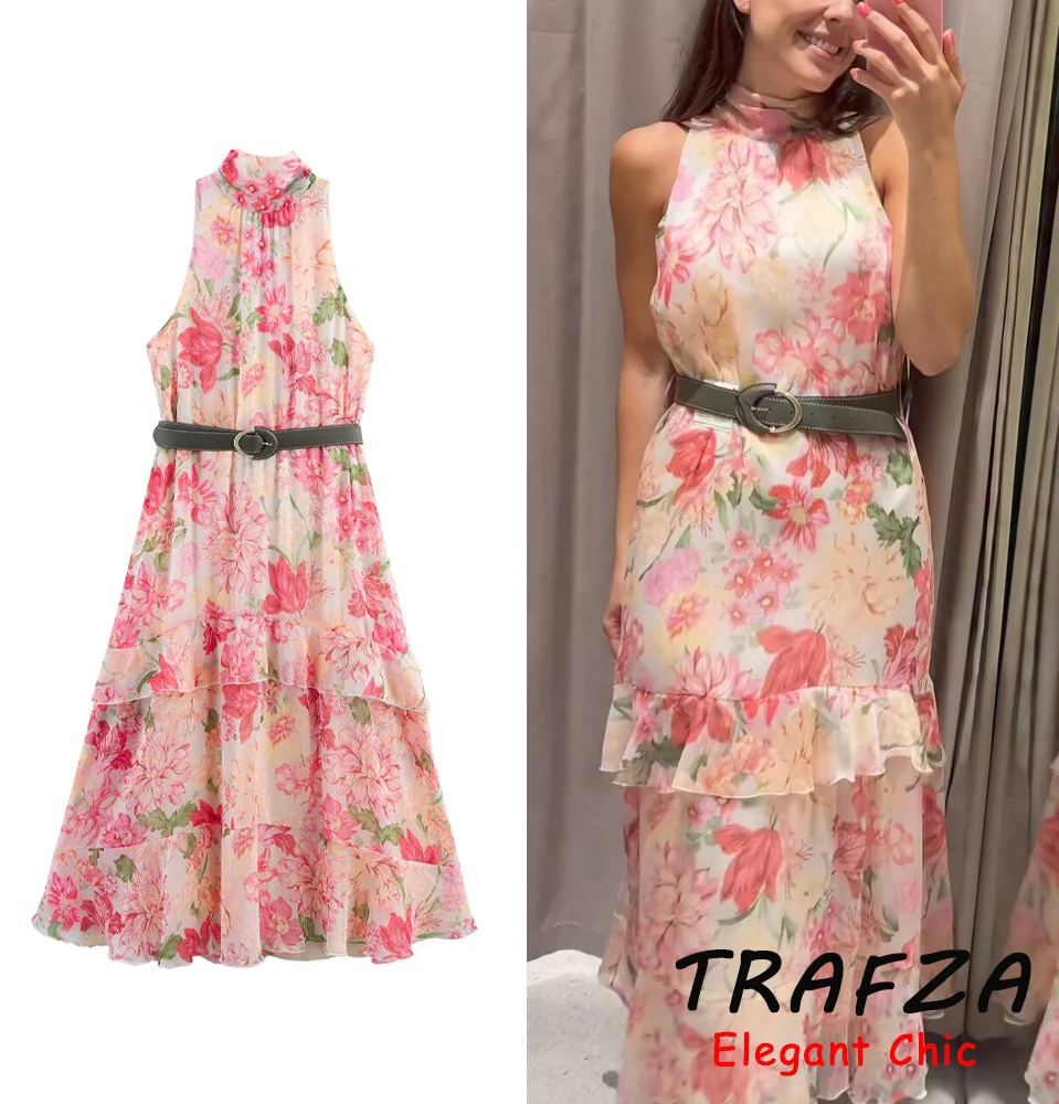 TRAFZA Women Vintage Flower Print Dress Laminated Belt Long Dress New 2025 Spring/Summer Fashion Holiday Garden Date Mujer Dress
TRAFZA Women Vintage Flower Print Dress Laminated Belt Long Dress New 2025 Spring/Summer Fashion Holiday Garden Date Mujer Dress