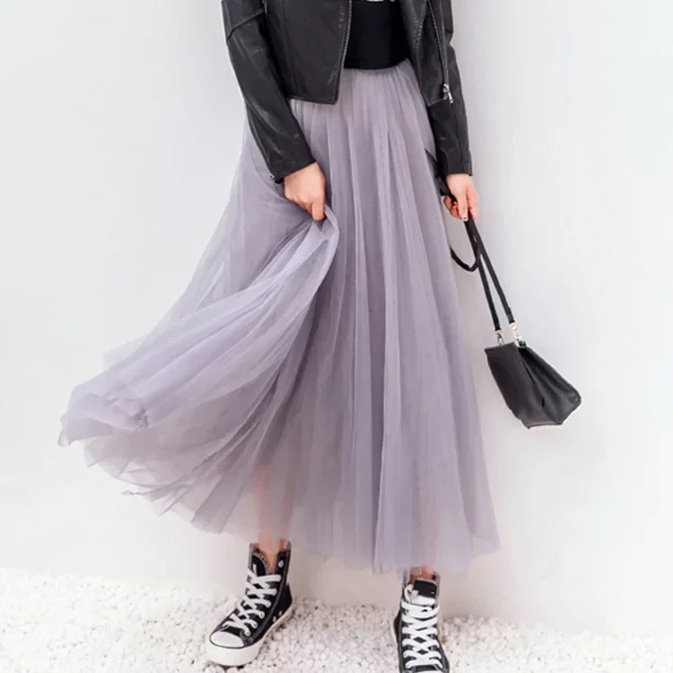 Vintage Tulle Skirt Summer Women Elastic High Waist Mesh Pleated Skirts Elegant Korean A Line Office Ladies Skirt New
Vintage Tulle Skirt Summer Women Elastic High Waist Mesh Pleated Skirts Elegant Korean A Line Office Ladies Skirt New