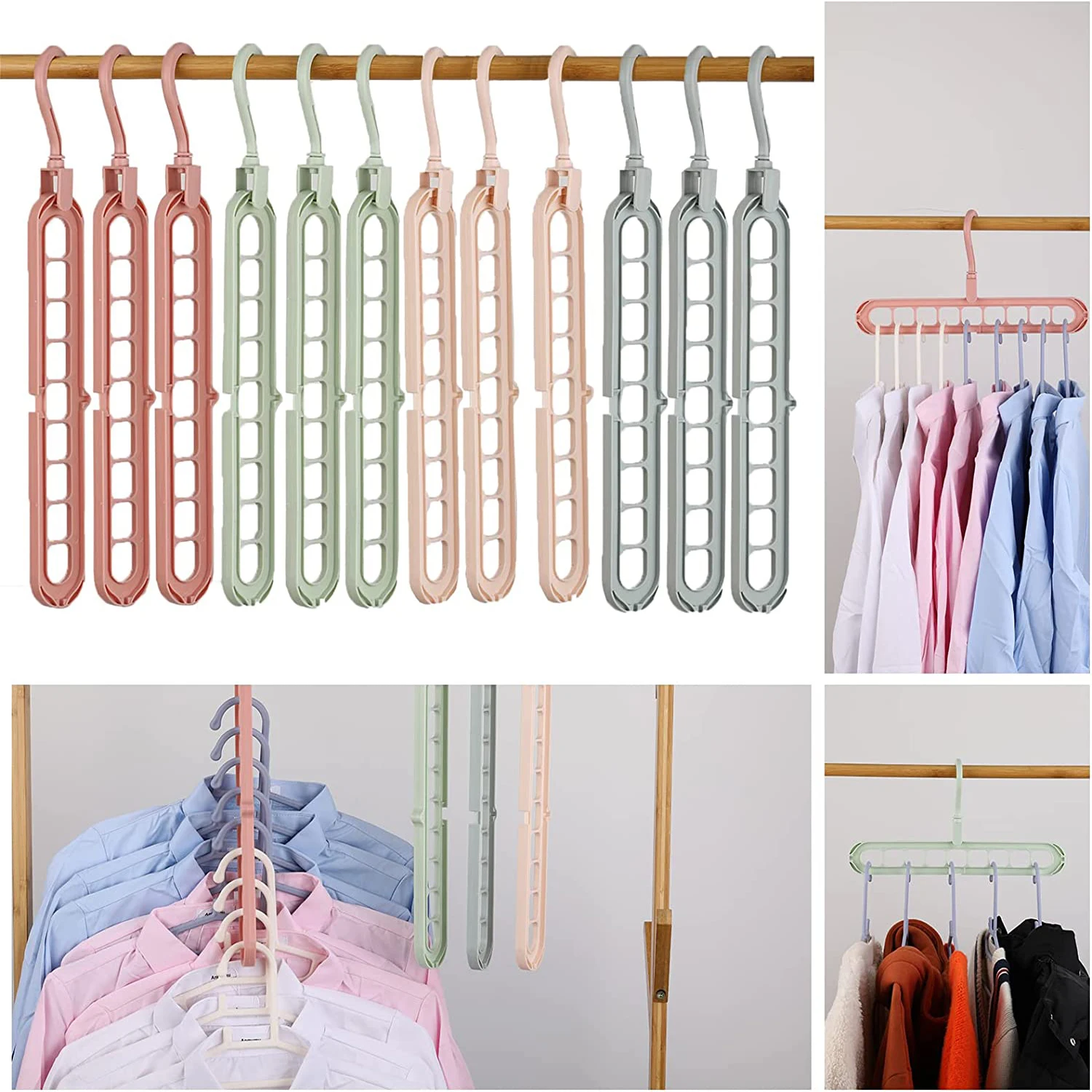 1PC Clothes Hanger Rack Multi-port Support Circle Clothes Drying Multifunction Plastic Scarf Clothes 9 Hole Hanger Storage Rack
1PC Clothes Hanger Rack Multi-port Support Circle Clothes Drying Multifunction Plastic Scarf Clothes 9 Hole Hanger Storage Rack