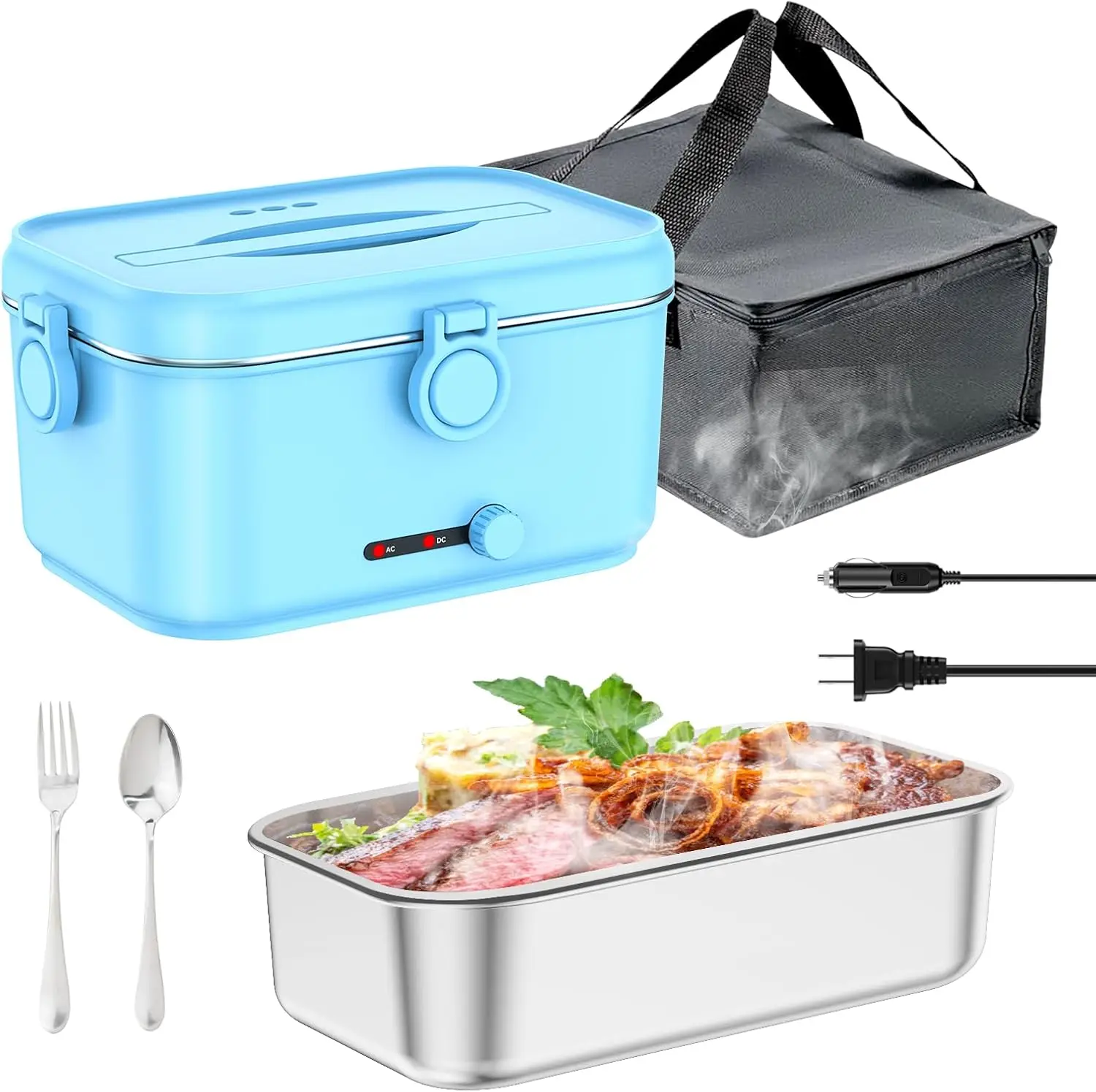 Heated Electric Lunch Box for Adults, 80W Portable Food Warmer with 1.8L Stainless Steel Container, Utensils, Carry Bag & Leakpr
Heated Electric Lunch Box for Adults, 80W Portable Food Warmer with 1.8L Stainless Steel Container, Utensils, Carry Bag & Leakpr