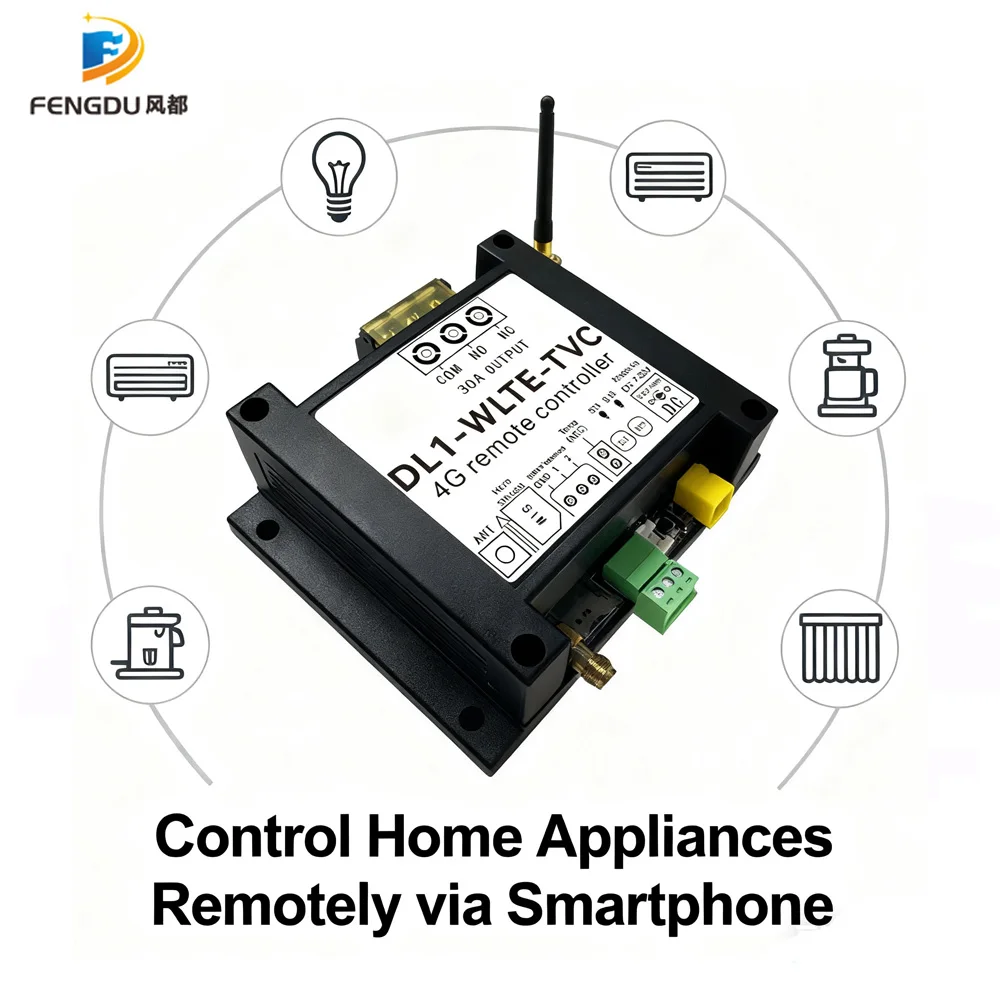 DL1-WLTE-T&TVC LTE SMS WEB APP Control Alarm 30A Big Power Relay Switch Smart 4G Controller
DL1-WLTE-T&TVC LTE SMS WEB APP Control Alarm 30A Big Power Relay Switch Smart 4G Controller