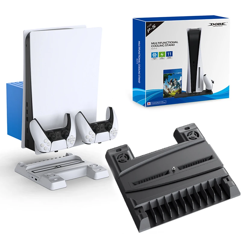 PS5 Cooling Fan Charging Base Multifunctional Stand with 11-Slot Game Disc Storage, Suitable for PS5 Controller Charging Base
PS5 Cooling Fan Charging Base Multifunctional Stand with 11-Slot Game Disc Storage, Suitable for PS5 Controller Charging Base