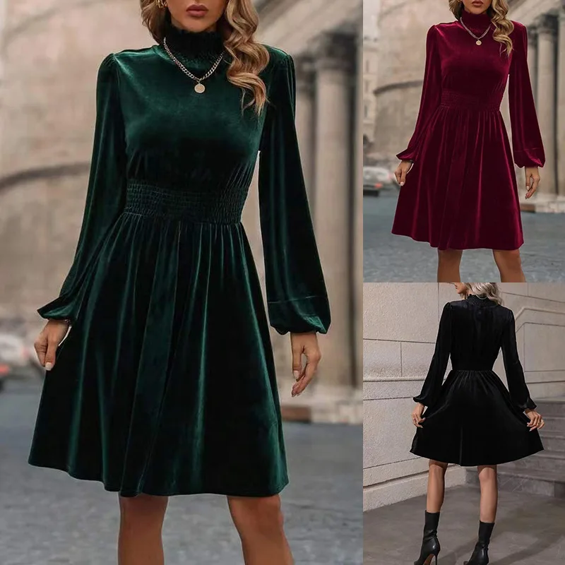 Women's 2024 Spring and Autumn Fashion Mini Skirt Temperament Half Height Stand up Collar Solid Color Velvet Long Sleeve Dress
Women's 2024 Spring and Autumn Fashion Mini Skirt Temperament Half Height Stand up Collar Solid Color Velvet Long Sleeve Dress