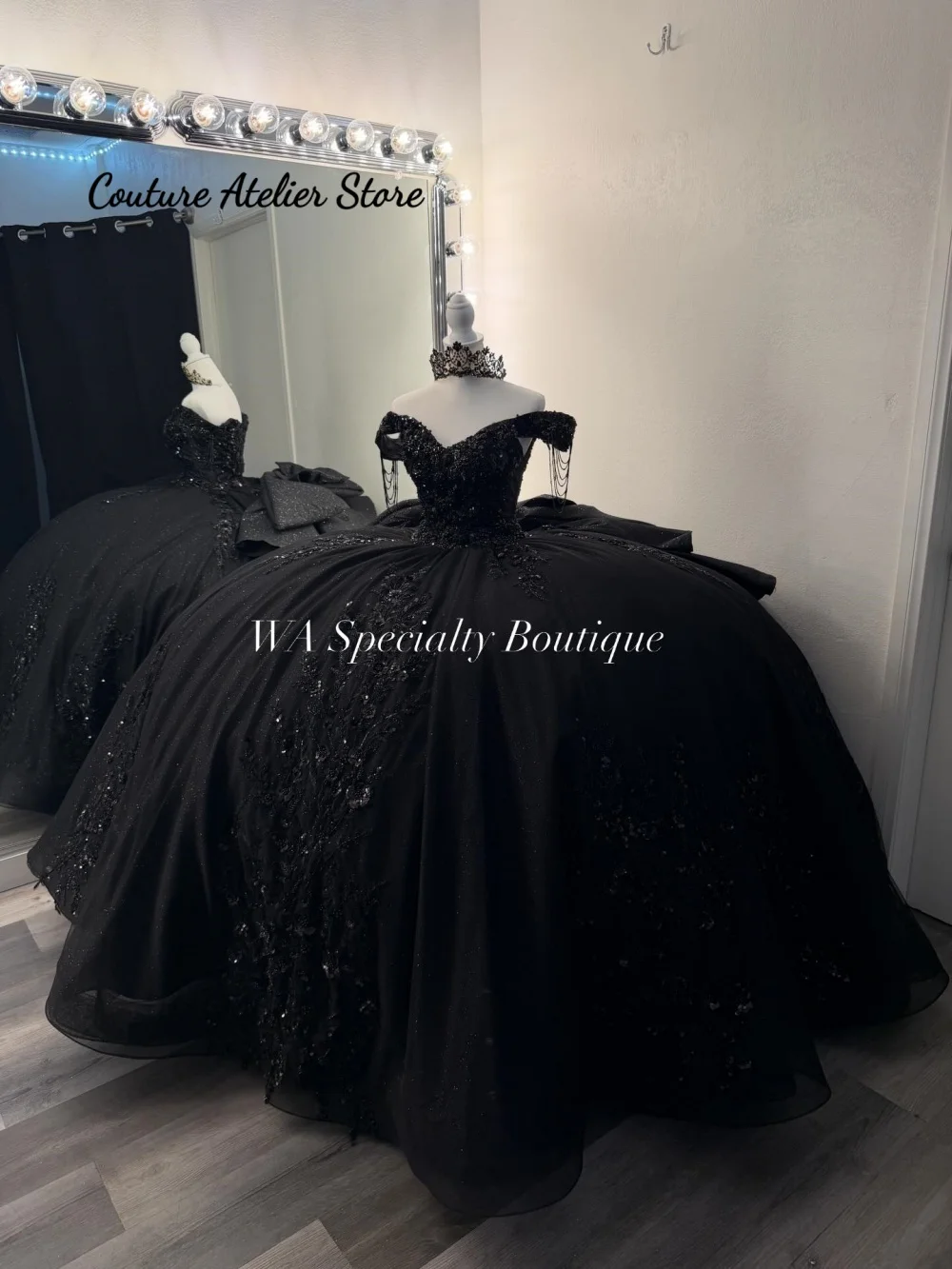 Gorgeous Black Quinceanera Dresses Sequined Lace Sweet 15 Off the Shoulder Ruched Draped Vestidos De 15 16 Dresses Customized
Gorgeous Black Quinceanera Dresses Sequined Lace Sweet 15 Off the Shoulder Ruched Draped Vestidos De 15 16 Dresses Customized