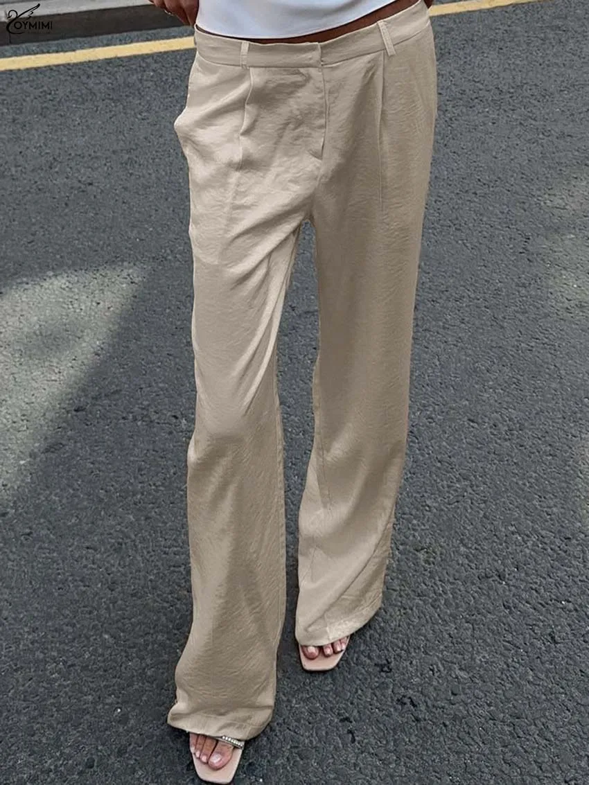 Oymimi Elegant Beige Pockets Women Pants Fashion Mid Waisted Solid Straight Trousers Casual Zipper Button Pants Female Clothing
Oymimi Elegant Beige Pockets Women Pants Fashion Mid Waisted Solid Straight Trousers Casual Zipper Button Pants Female Clothing