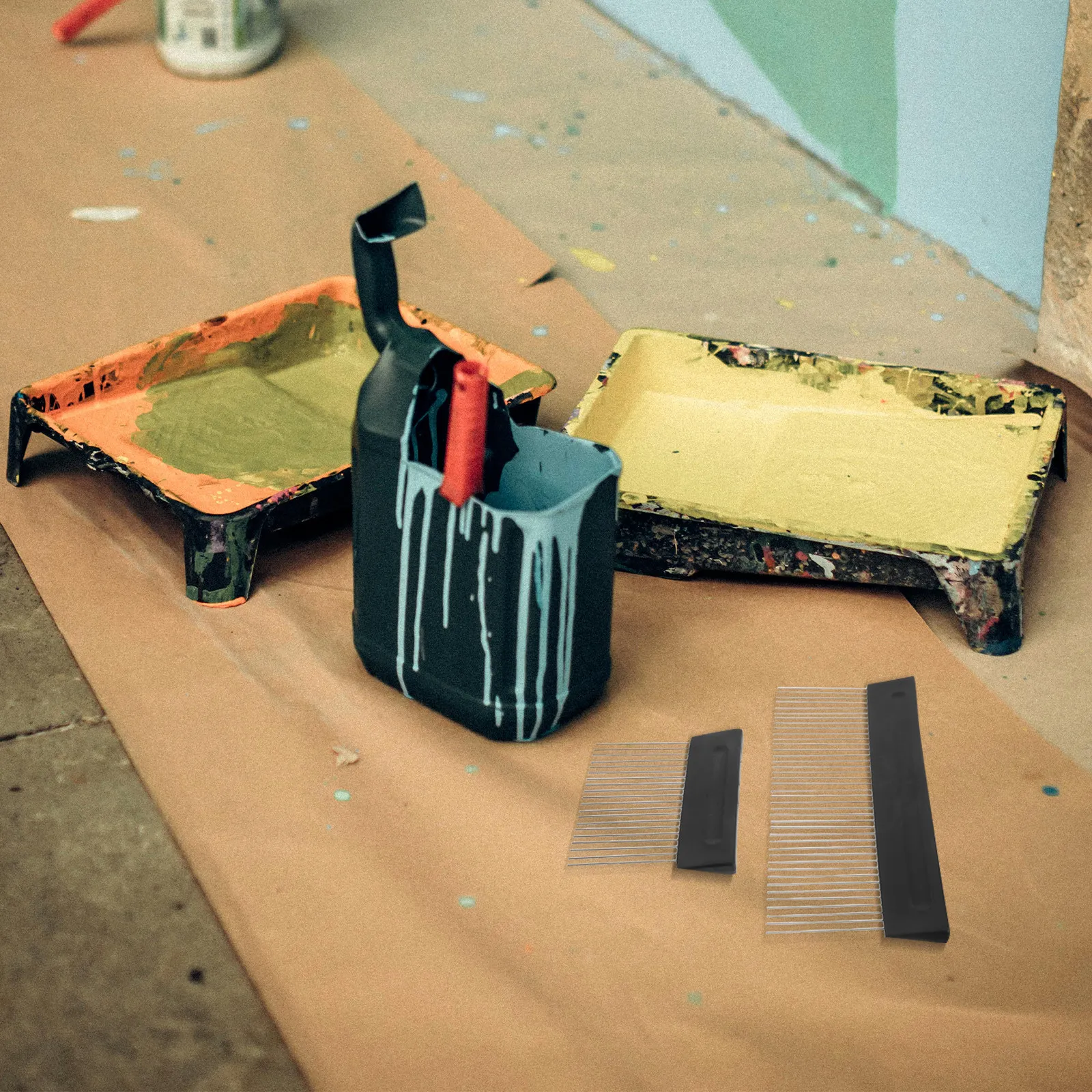 Набор из 2 художественных кистей-гребней с зубцами из нержавеющей стали, многофункциональный инструмент для создания текстур на стенах, для имитации рисунка художника
Набор из 2 художественных кистей-гребней с зубцами из нержавеющей стали, многофункциональный инструмент для создания текстур на стенах, для имитации рисунка художника