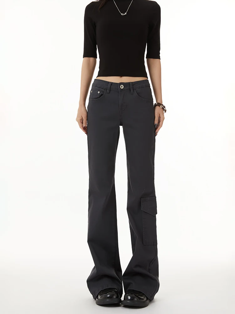 Low Waist Bell Bottom Workwear Pants Women's High-End Sensation Small Pocket Slimming Floor-Length Denim Jeans
Low Waist Bell Bottom Workwear Pants Women's High-End Sensation Small Pocket Slimming Floor-Length Denim Jeans