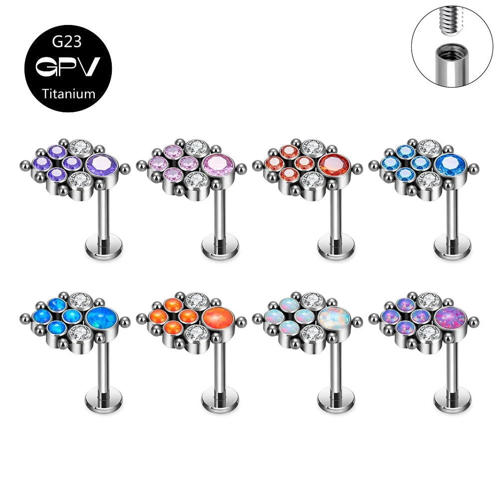Exquisite Body Piercing Jewelry G23 Titanium Inlaid Luxury Opal And Zircon Stud Earrings Navel Ring Nose Stud
Exquisite Body Piercing Jewelry G23 Titanium Inlaid Luxury Opal And Zircon Stud Earrings Navel Ring Nose Stud
