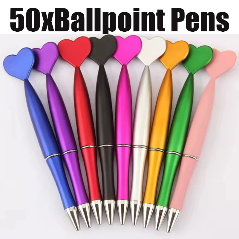 50 Pieces Heart Shaped Plastic Ballpoint Pens, Multi Color Cute Love Heart Top Pens, Smooth Black Ink Writing Pens
50 Pieces Heart Shaped Plastic Ballpoint Pens, Multi Color Cute Love Heart Top Pens, Smooth Black Ink Writing Pens