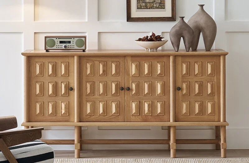 Retro log wind living room storage household entrance solid wood side cabinet
Retro log wind living room storage household entrance solid wood side cabinet