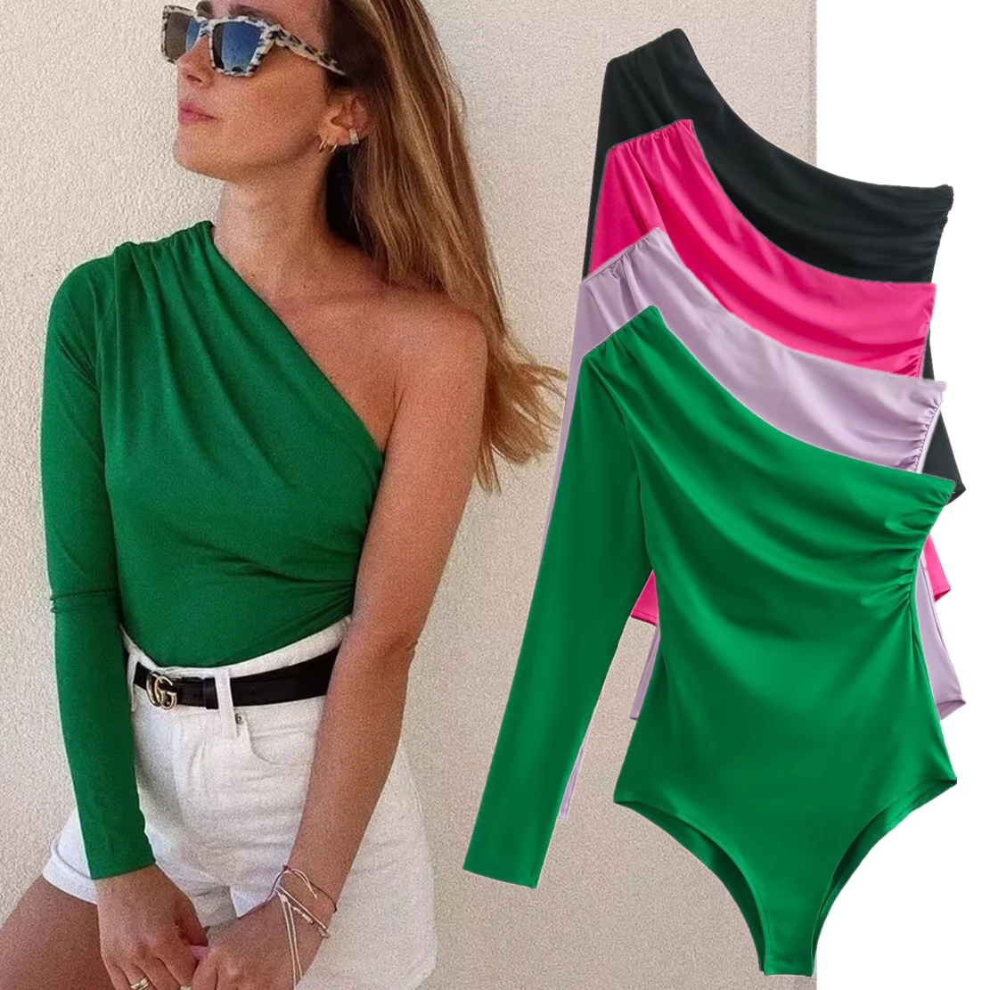 Jenny&Dave Ins Fashion Blogger Sexy One-Shoulder Off-The-Shoulder Jumpsuit Bodysuits Women Tops
Jenny&Dave Ins Fashion Blogger Sexy One-Shoulder Off-The-Shoulder Jumpsuit Bodysuits Women Tops