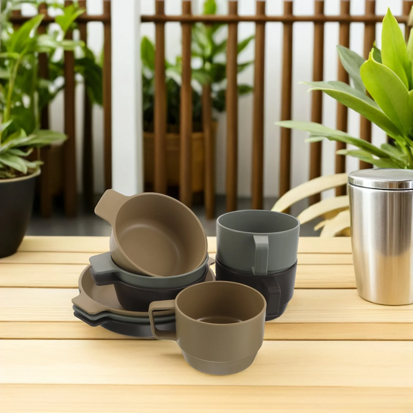 9Pcs Outdoor Camping Tableware Stackable Plastic Plates Bowls Unbreakable Tea Mugs Lightweight Hiking Picnic Bbq Rv Travel
9Pcs Outdoor Camping Tableware Stackable Plastic Plates Bowls Unbreakable Tea Mugs Lightweight Hiking Picnic Bbq Rv Travel