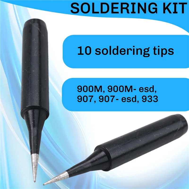 High Quality-10Pcs 900M-T-I Series Soldering Iron Tips Soldering Bits Welding Industrial More Tool For 900M‑ESD 907 907‑ESD 933,
High Quality-10Pcs 900M-T-I Series Soldering Iron Tips Soldering Bits Welding Industrial More Tool For 900M‑ESD 907 907‑ESD 933,