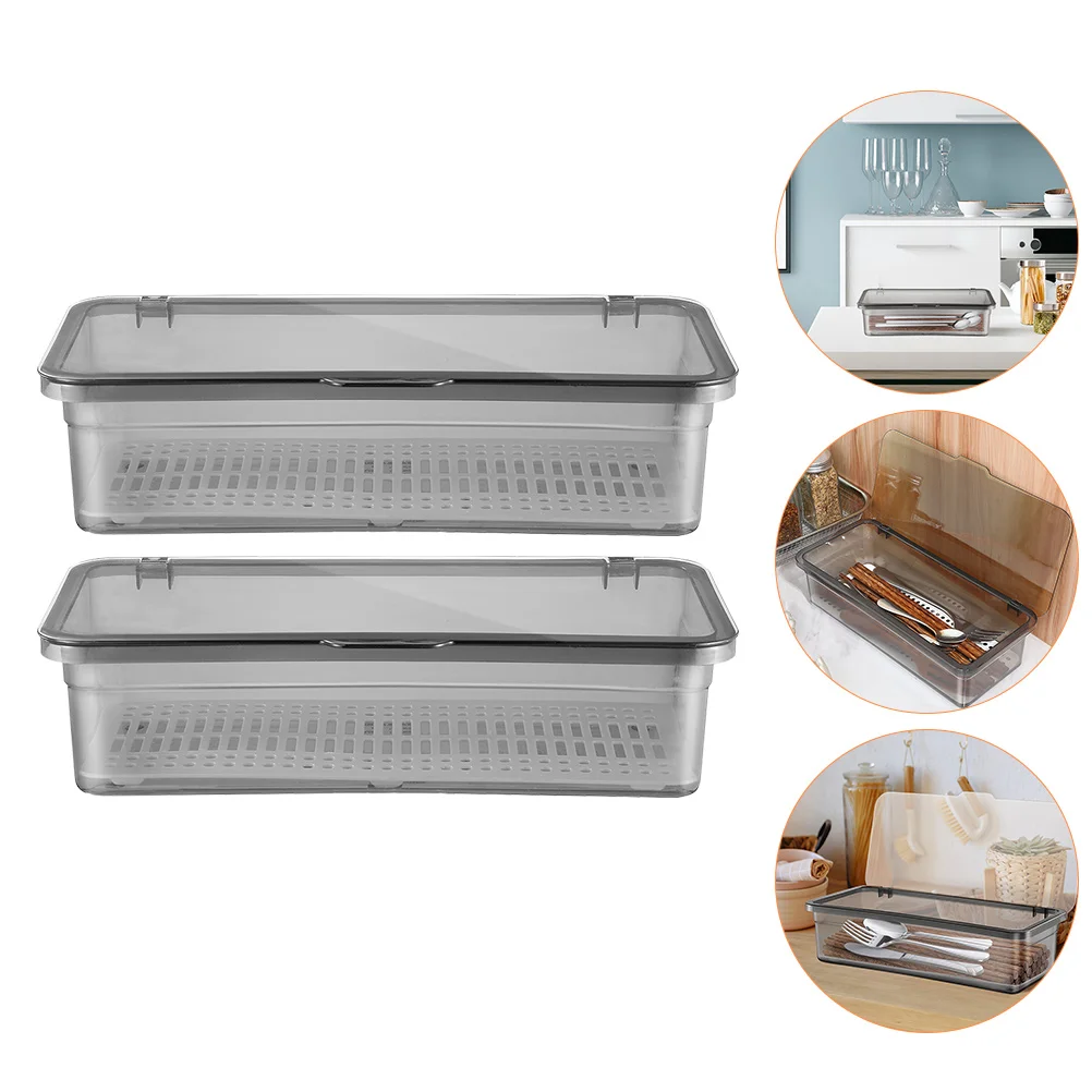 2 Pcs Cutlery Storage Box Utensil Organizer Visible Case Tableware Plastic Supplies Delicate
2 Pcs Cutlery Storage Box Utensil Organizer Visible Case Tableware Plastic Supplies Delicate