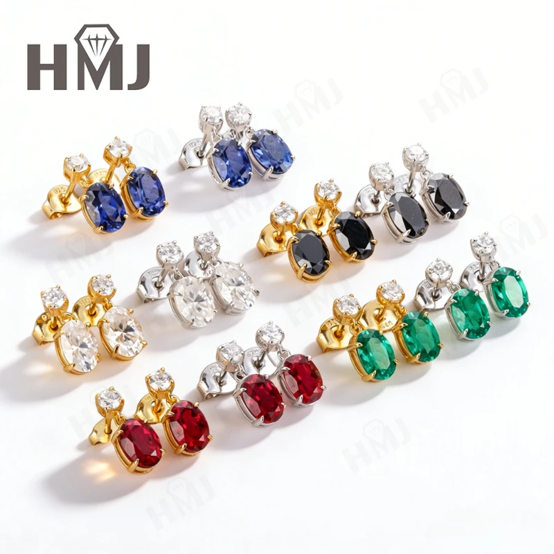 925 Sterling Silver Earrings D Color Oval Cut Moissanite/Ruby/Sapphire/Columbia Fine Jewelry Gift for Her Anniversary Birthday
925 Sterling Silver Earrings D Color Oval Cut Moissanite/Ruby/Sapphire/Columbia Fine Jewelry Gift for Her Anniversary Birthday