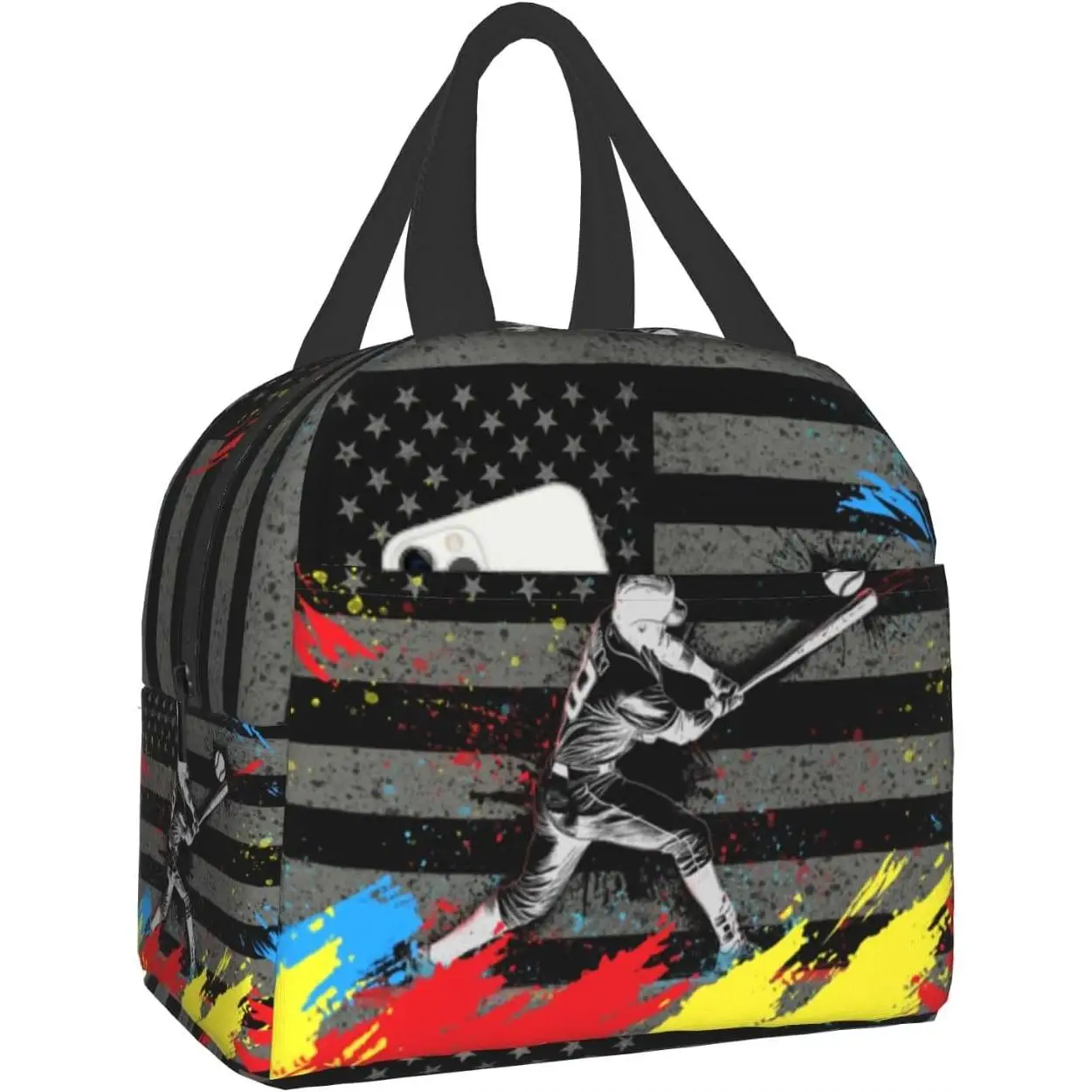 Sports Boys American Flag Reusable Insulated Lunch Tote Lunch Box Black Cooler Thermal Lunch Tote Bag for School Work Picnic
Sports Boys American Flag Reusable Insulated Lunch Tote Lunch Box Black Cooler Thermal Lunch Tote Bag for School Work Picnic