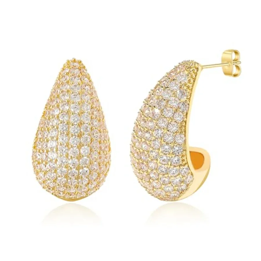 Chunky Teardrop Hoop Earrings for Women - Rhinestone Teardrop Earrings Dupes Lightweight Water Drop Earrings for Women Trendy T
Chunky Teardrop Hoop Earrings for Women - Rhinestone Teardrop Earrings Dupes Lightweight Water Drop Earrings for Women Trendy T