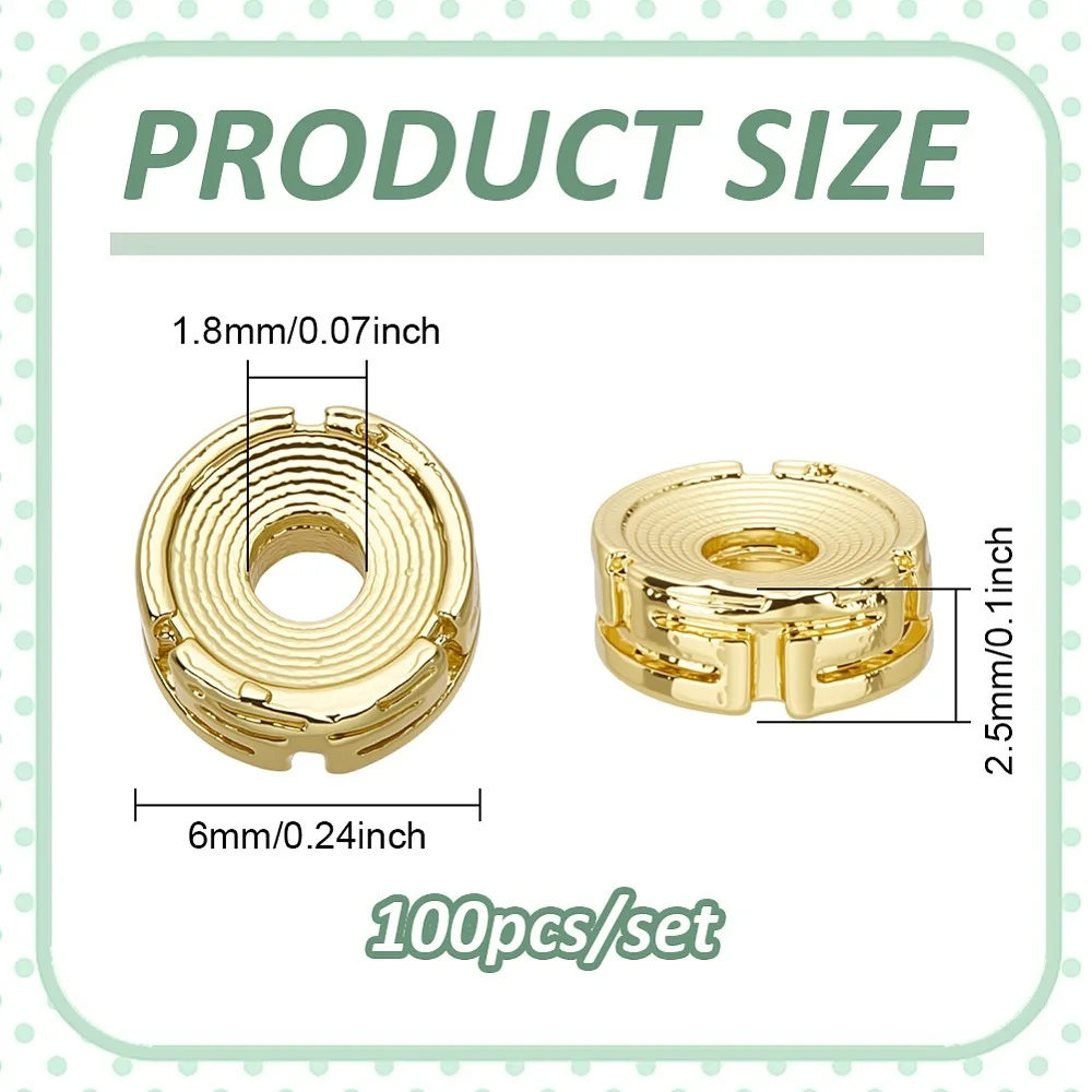 100Pcs Alloy Spacer Beads Flat Round Golden 6x2.5mm Hole: 1.8mm 100pcs/set
100Pcs Alloy Spacer Beads Flat Round Golden 6x2.5mm Hole: 1.8mm 100pcs/set