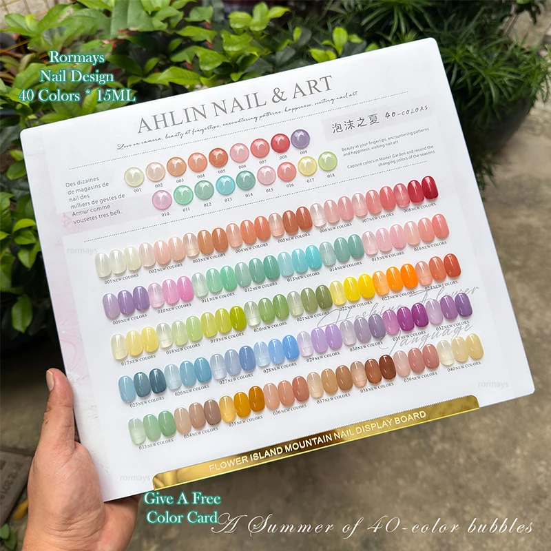 Rormays spring summer transparent gel polishing 40PCS mixed varnish semi permanent macaron jelly color ultraviolet LED ice cream
Rormays spring summer transparent gel polishing 40PCS mixed varnish semi permanent macaron jelly color ultraviolet LED ice cream