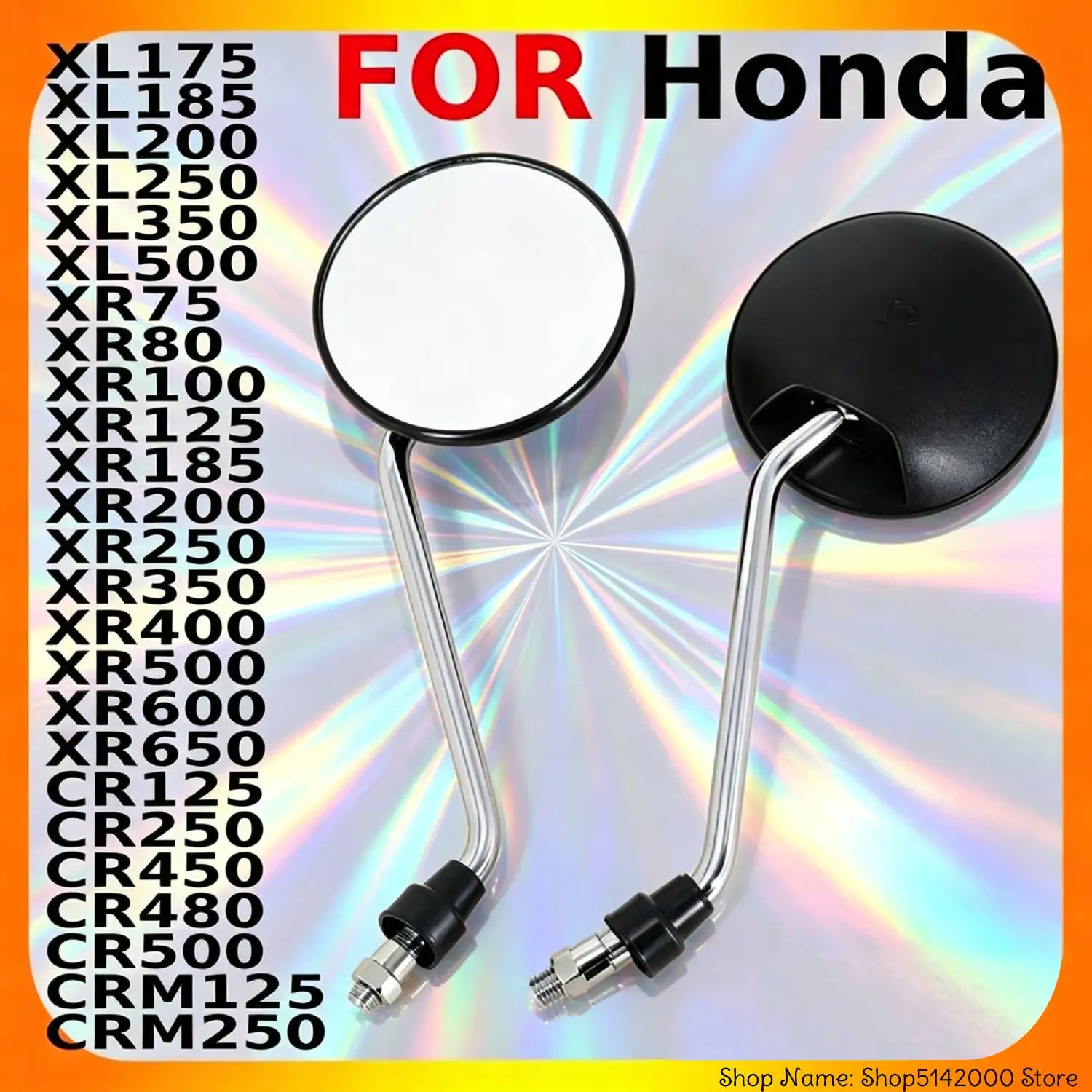 For HONDA XL175 / XL185/ XL200 / XL250 / XL350 / XL500 / XR75 / XR80 / XR100 / XR125 Motorcycle Mirror Rearview Side Mirror
For HONDA XL175 / XL185/ XL200 / XL250 / XL350 / XL500 / XR75 / XR80 / XR100 / XR125 Motorcycle Mirror Rearview Side Mirror