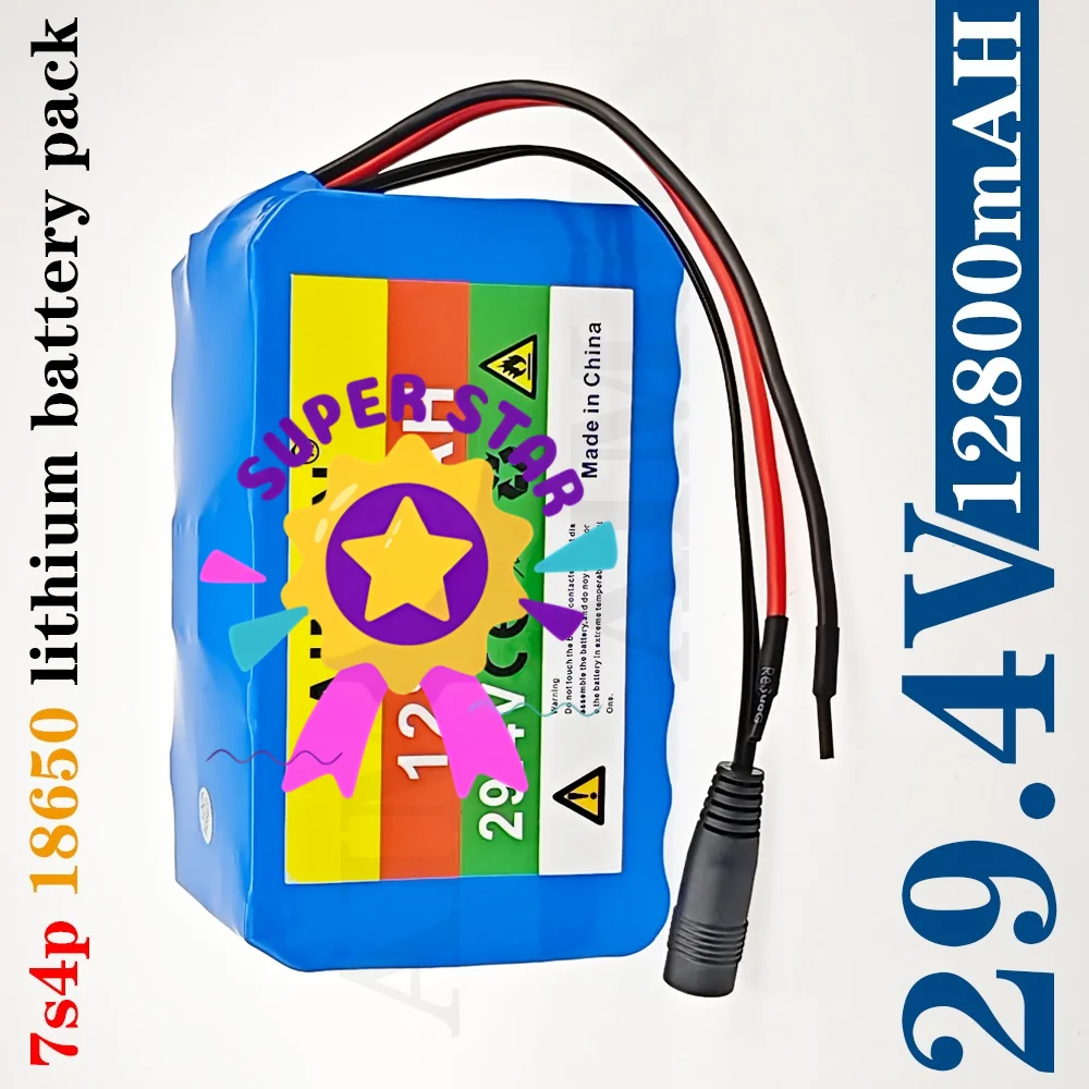 24V 7S4P Battery Pack 12.8Ah 18650 Battery 29.4V 12800mAh for Rechargeable Lithium-ion + 29.4V Charger
24V 7S4P Battery Pack 12.8Ah 18650 Battery 29.4V 12800mAh for Rechargeable Lithium-ion + 29.4V Charger